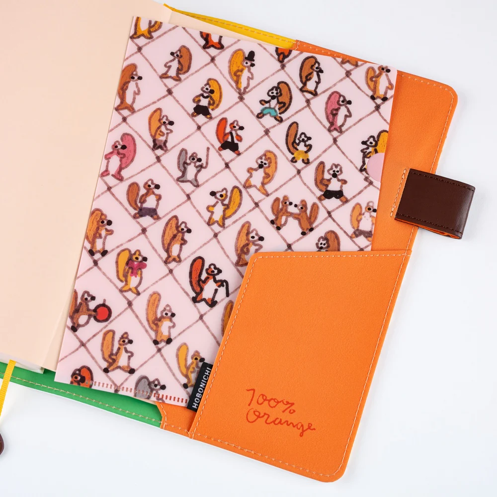 100%ORANGE: Hobonichi Folder Set of 2 for A5 Size (Squirrel's Moving Day) - Image 2