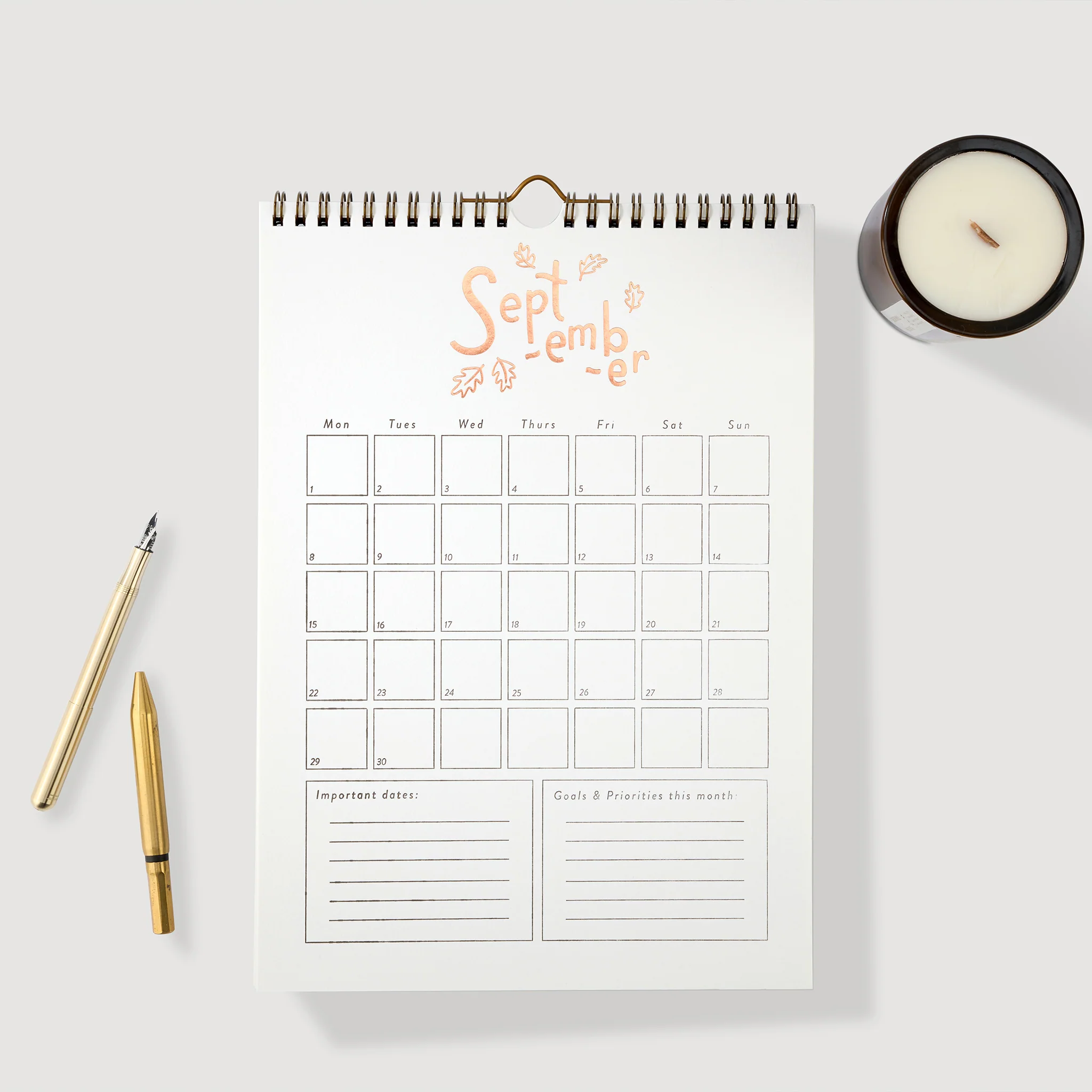 Hunter Paper Co 2025 Floral Foil Letterpress A4 Calendar - Image 12