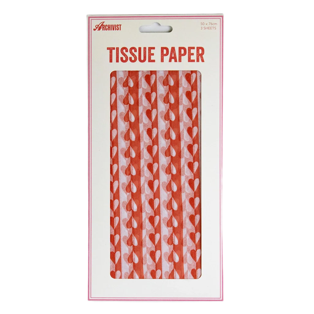 Archivist Sweetheart Stripe Illustrated Tissue Paper