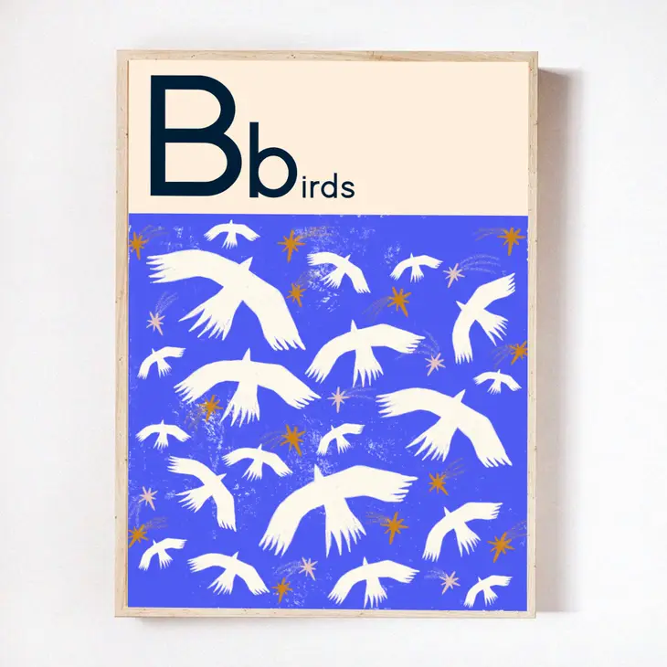 B for Birds Art Print A4