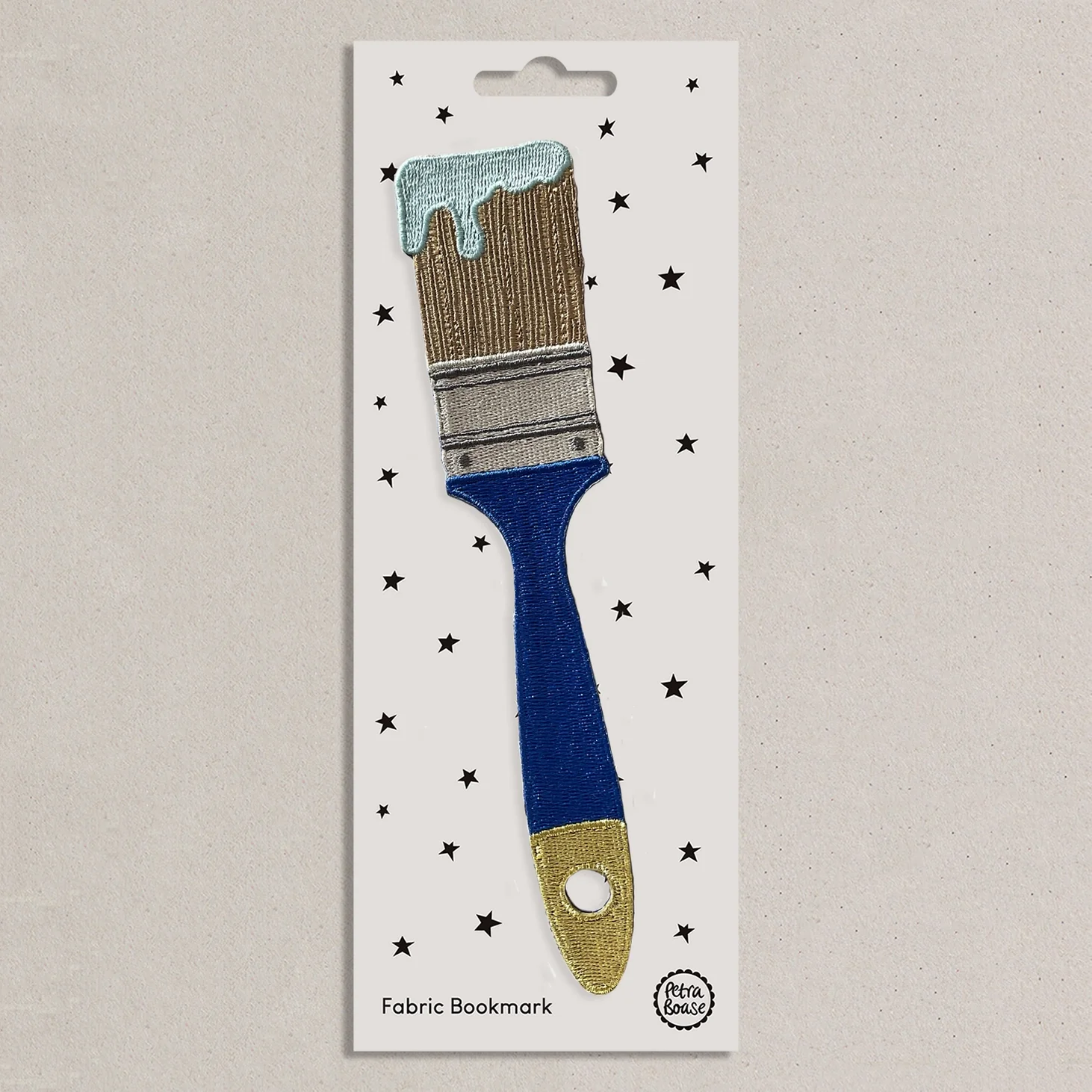 Blue Paintbrush Fabric Bookmark