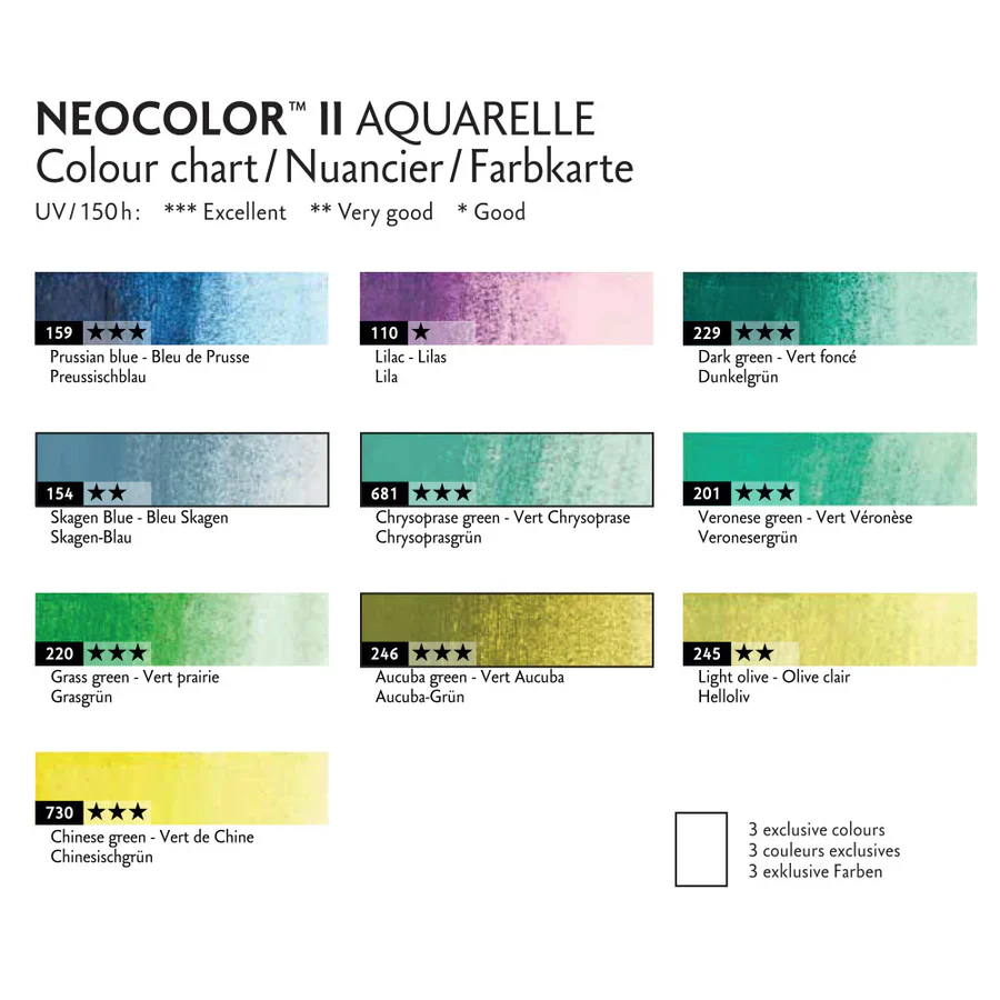 Caran d'Ache Neocolor II Aquarelle Wax Pastels Tin Set of 10 - 50 Years Special Edition -Lush Set - Image 4