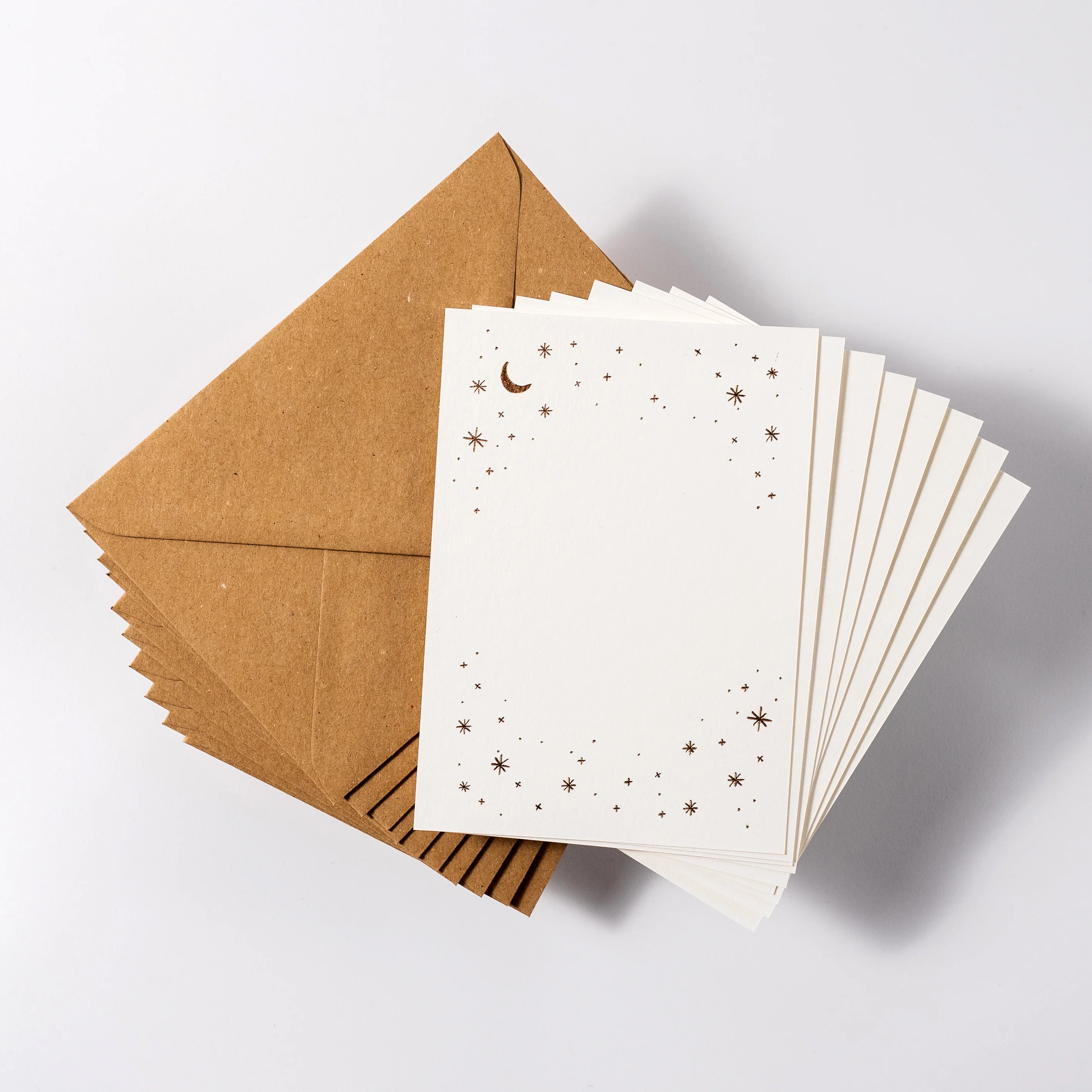 Constellations Rose Gold Foil Set of 10 Letterpress Notecards
