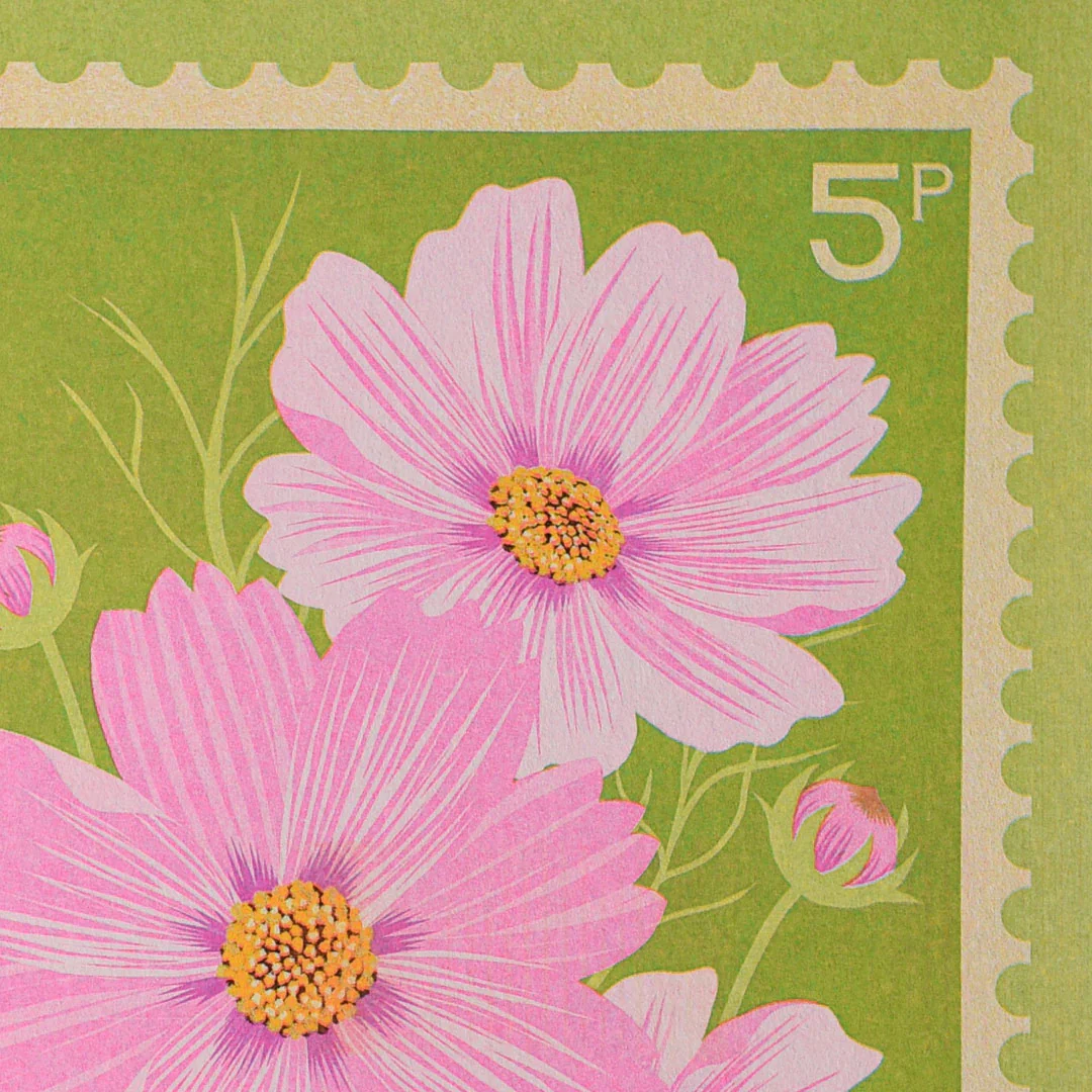 Cosmos Stamp - A5 Risograph Print - Image 2