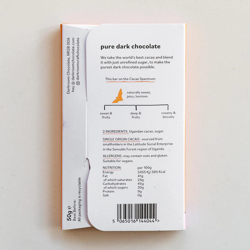 Darkroom Chocolate 70% Chocolate Bar - Uganda - Image 2