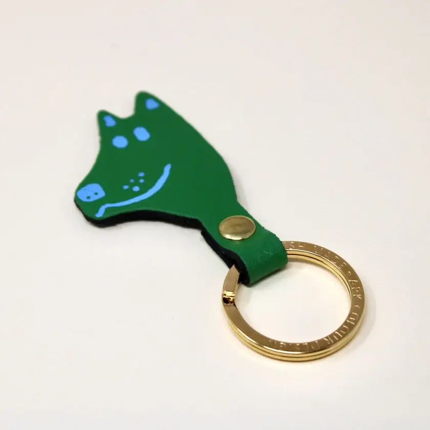Dog Head Leather Keyring - Image 7