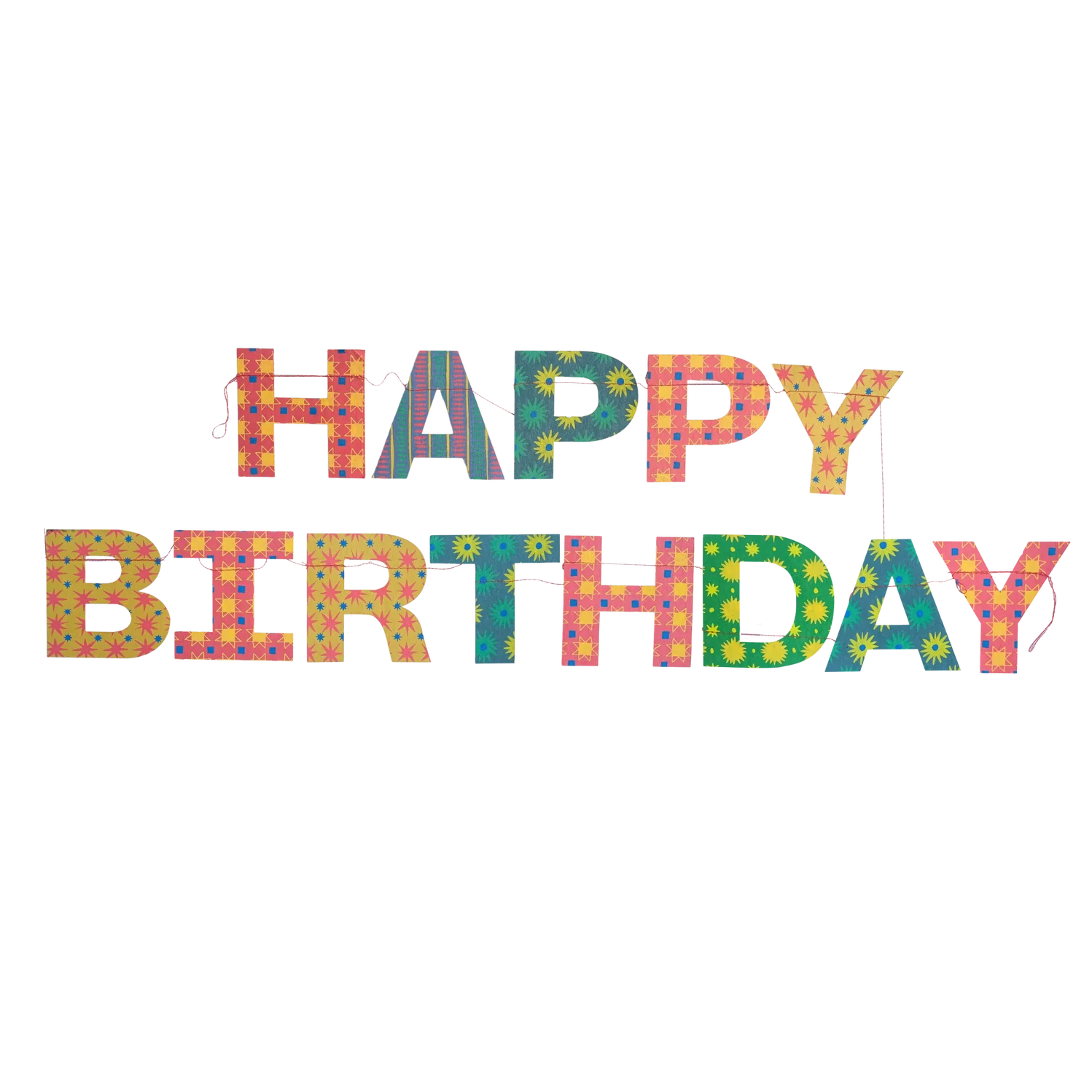 East End Press Bright Happy Birthday Garland
