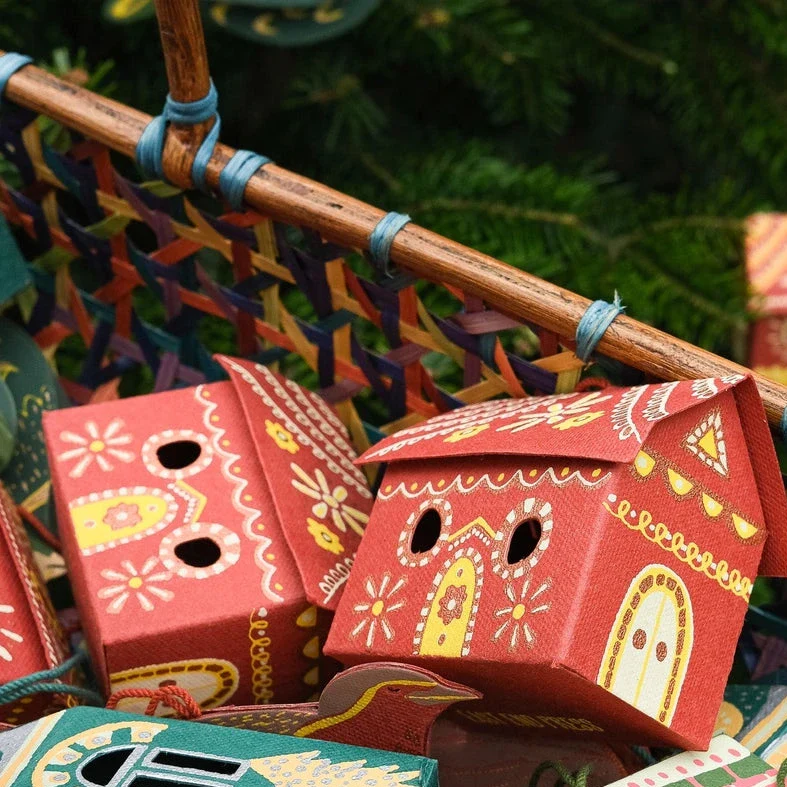 East End Press Gingerbread House Screen-Printed Decoration - Image 3