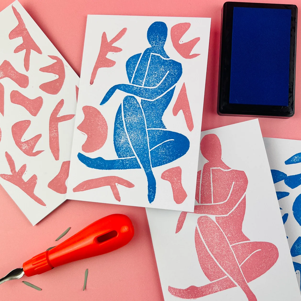 Edinburgh Craft Club Matisse Inspired Lino Print Kit - Image 6