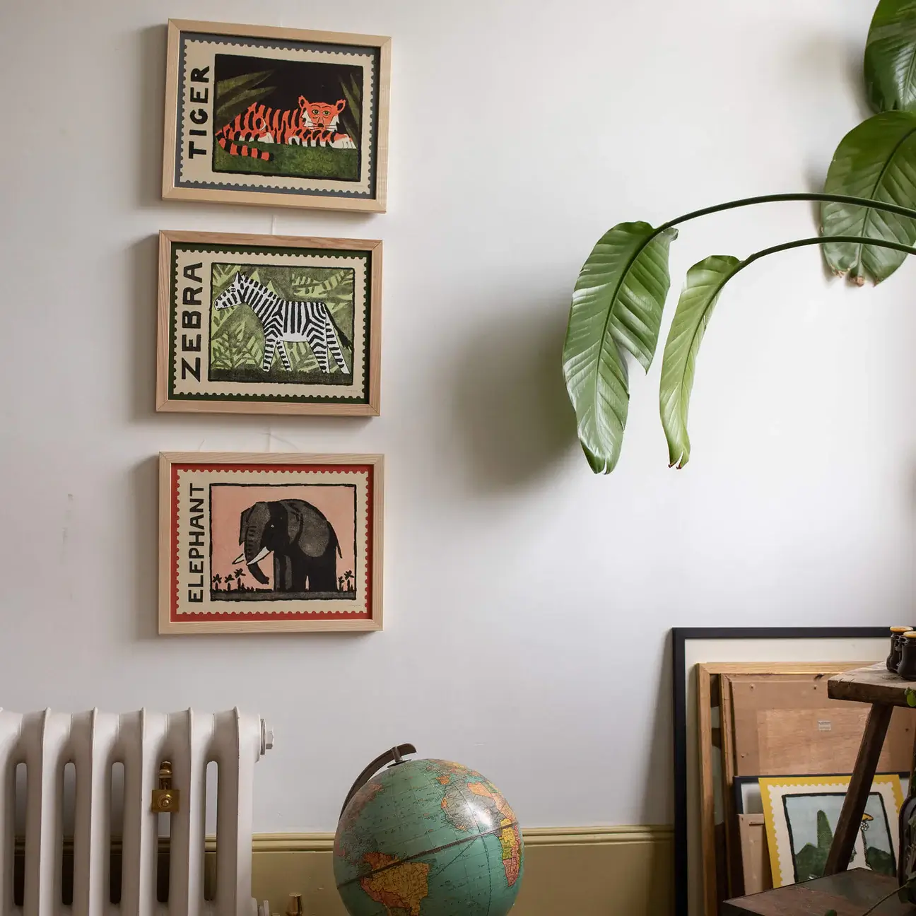 Elephant Vintage Stamp A3 Art Print - Image 2