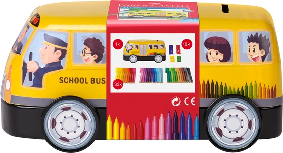 Faber-Castell Set of 33 Felt-tip Pen Connector Bus Tin - Image 6