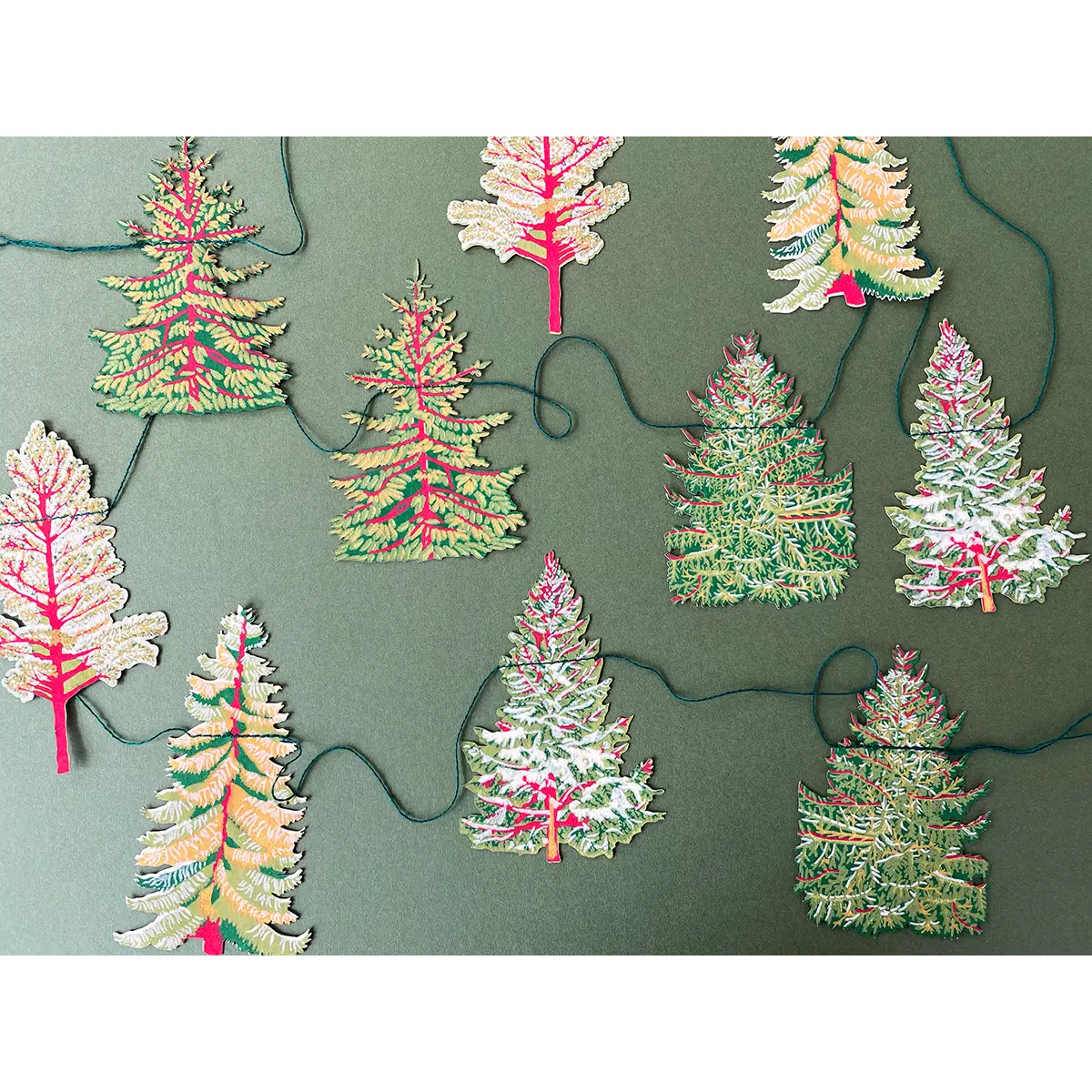 East End Press Christmas Forest Tree Garland - Image 3