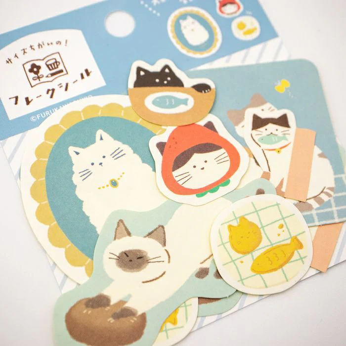 Furukawashiko Washi Paper Watashi Biyori Stickers - Cats - Image 2