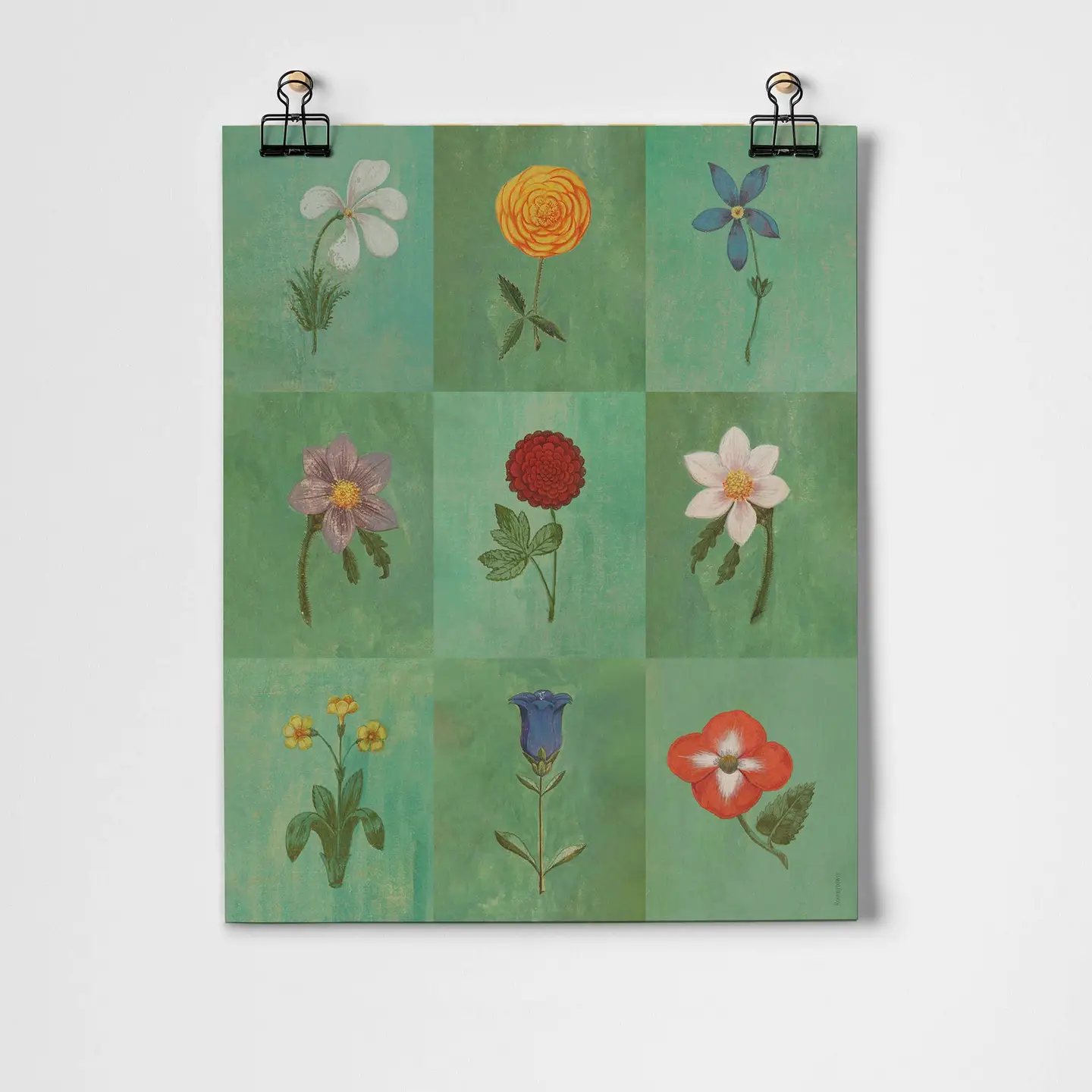 Green Festival of Flowers Fine Art Print A3 - Image 2