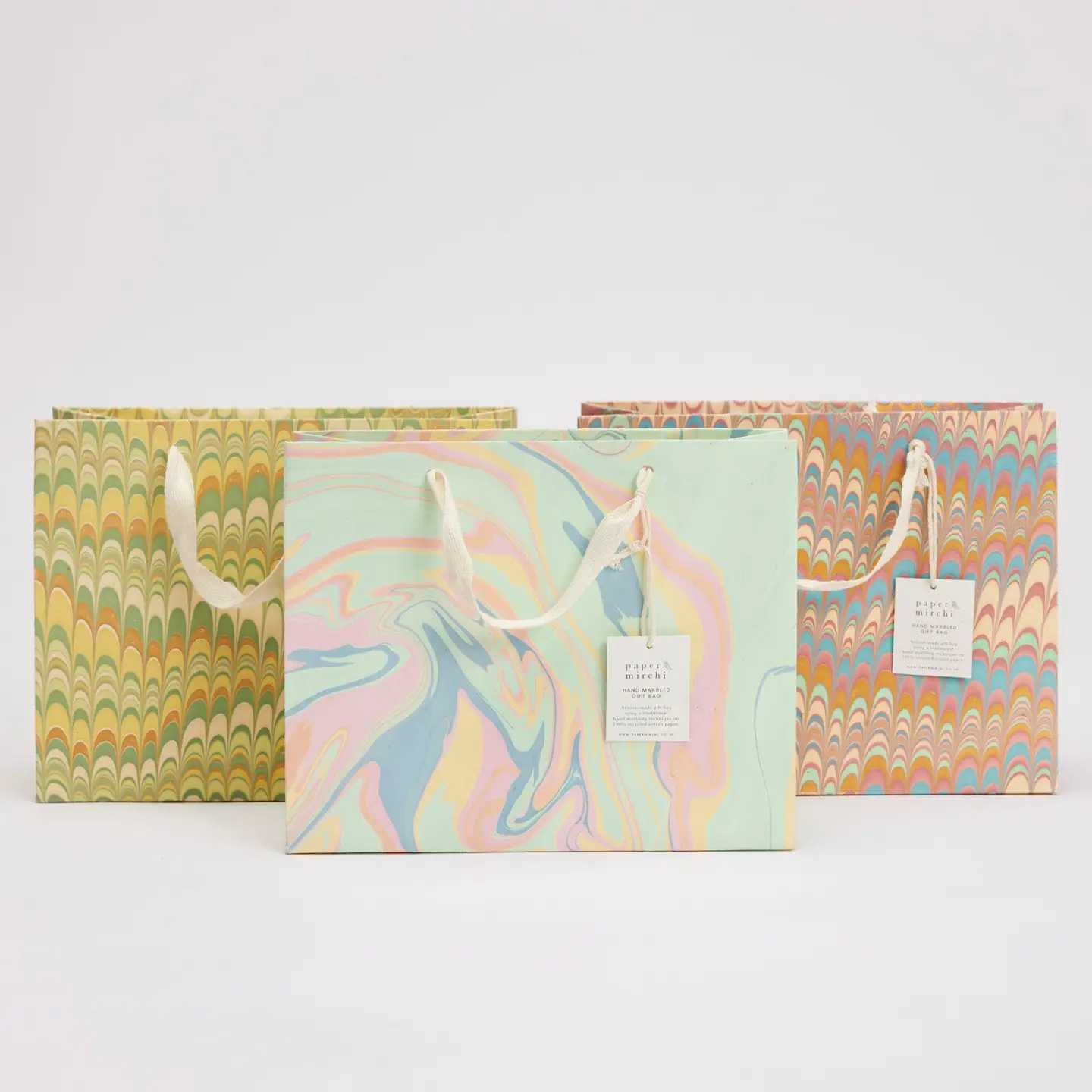 Hand Marbled Celebration Medium Gift Bags - Bouquet Design - Image 5
