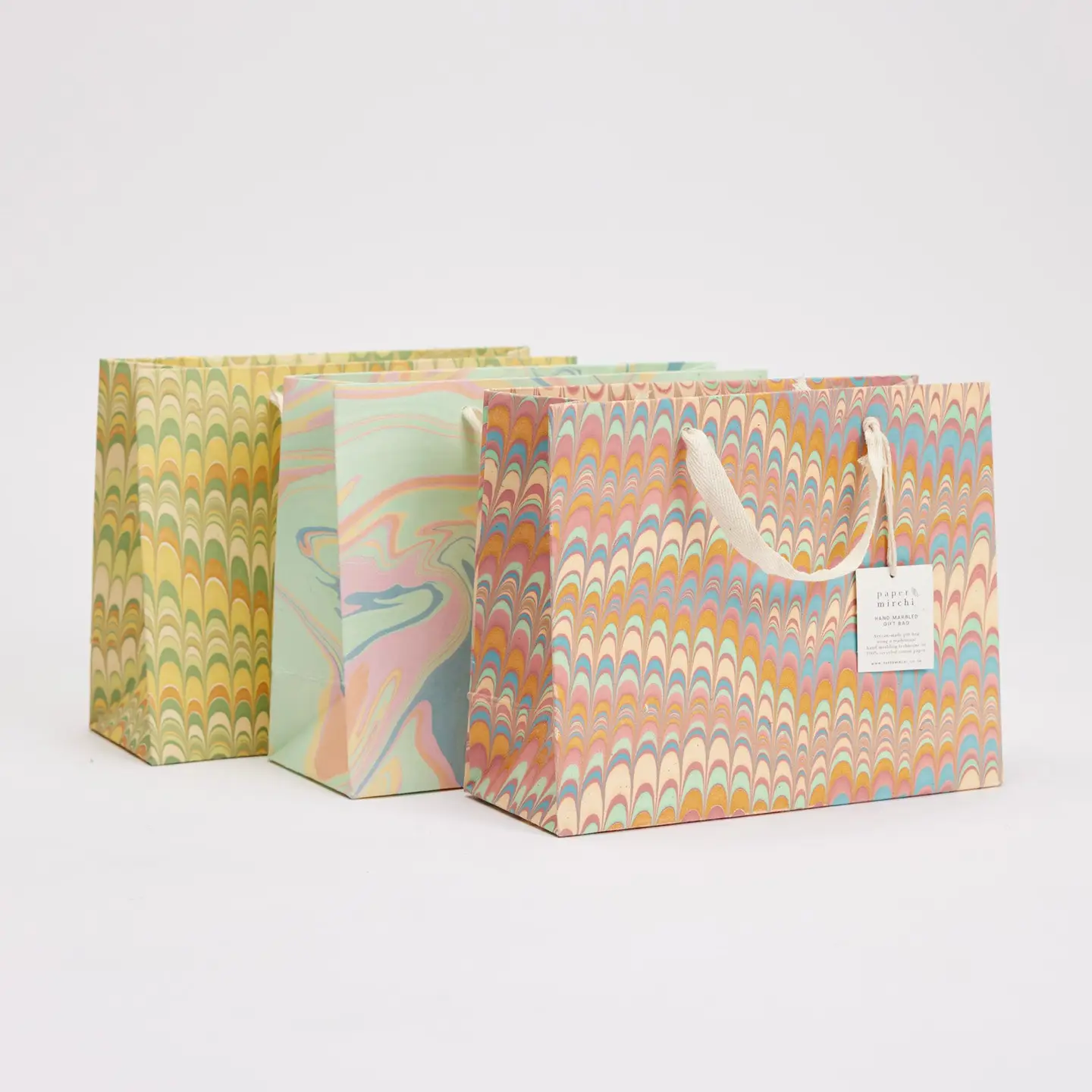 Hand Marbled Celebration Medium Gift Bags - Bouquet Design - Image 6