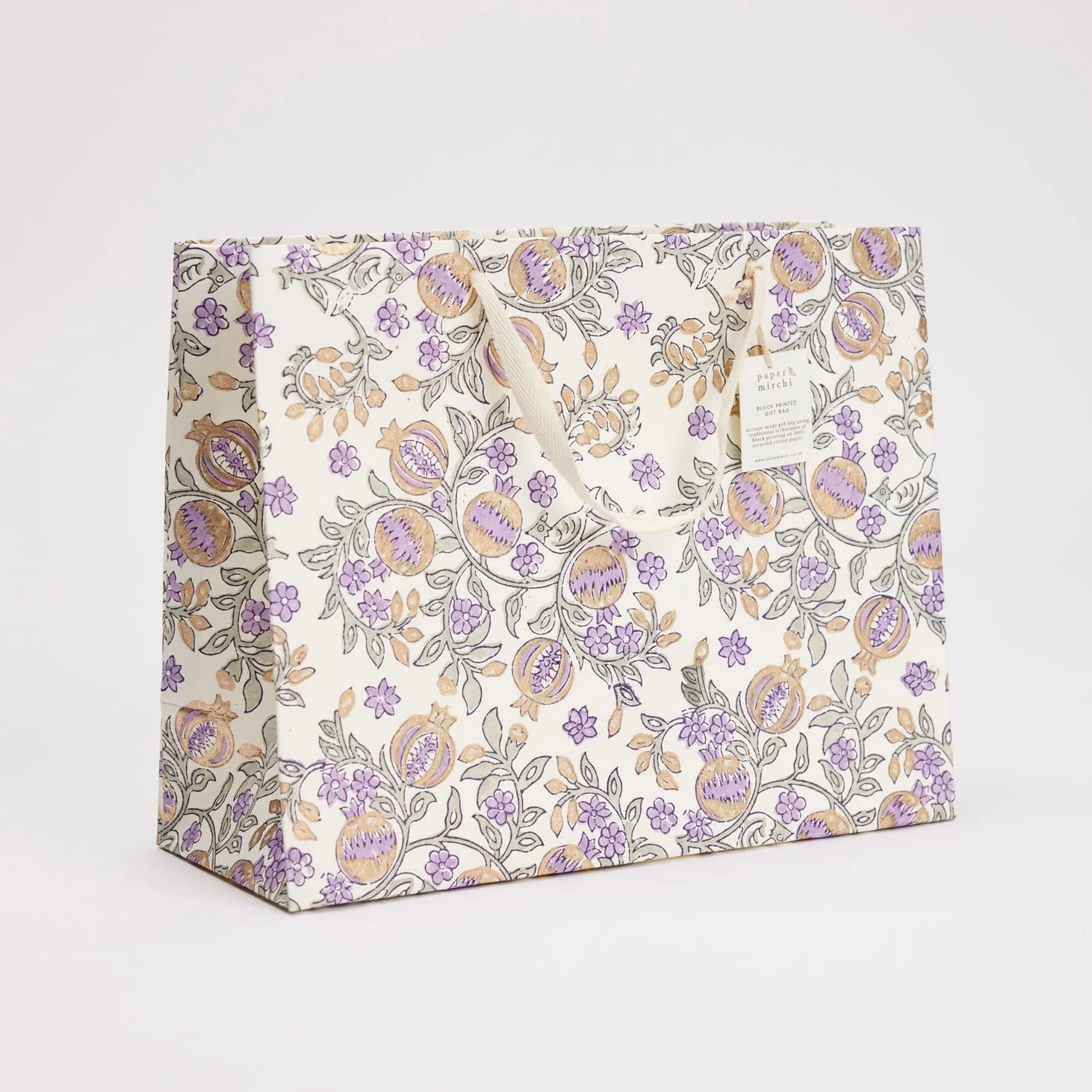 Hand Marbled Large Gift Bags - Lavender - Image 2