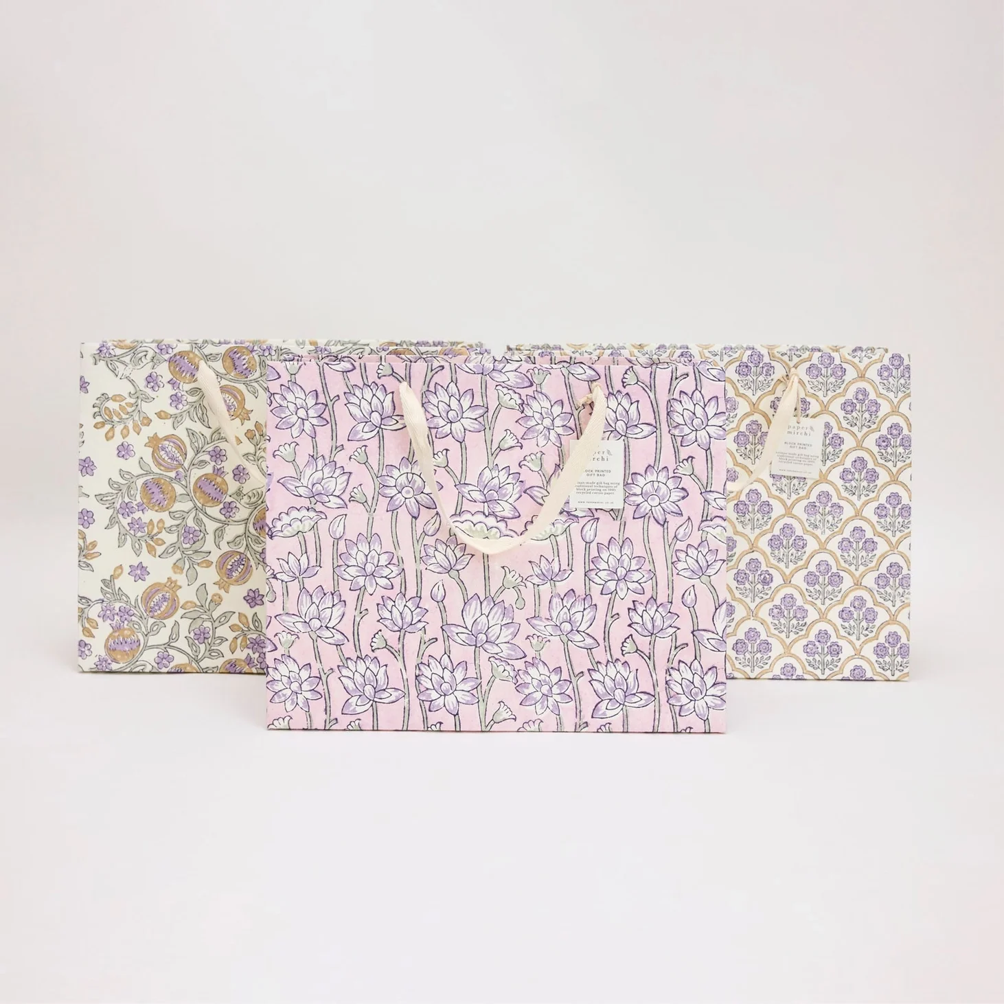 Hand Marbled Large Gift Bags - Lavender - Image 5
