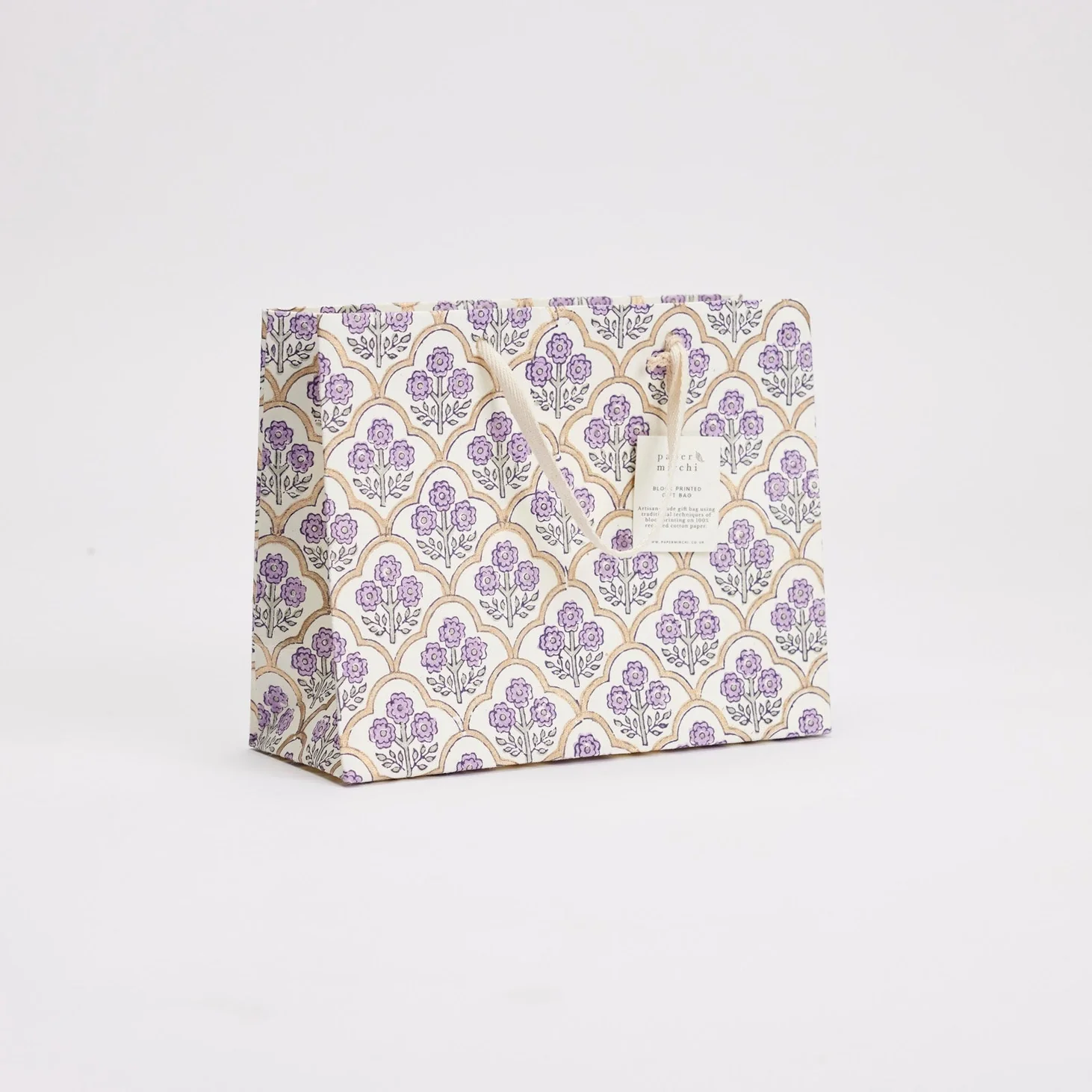 Hand Marbled Medium Gift Bags - Lavender