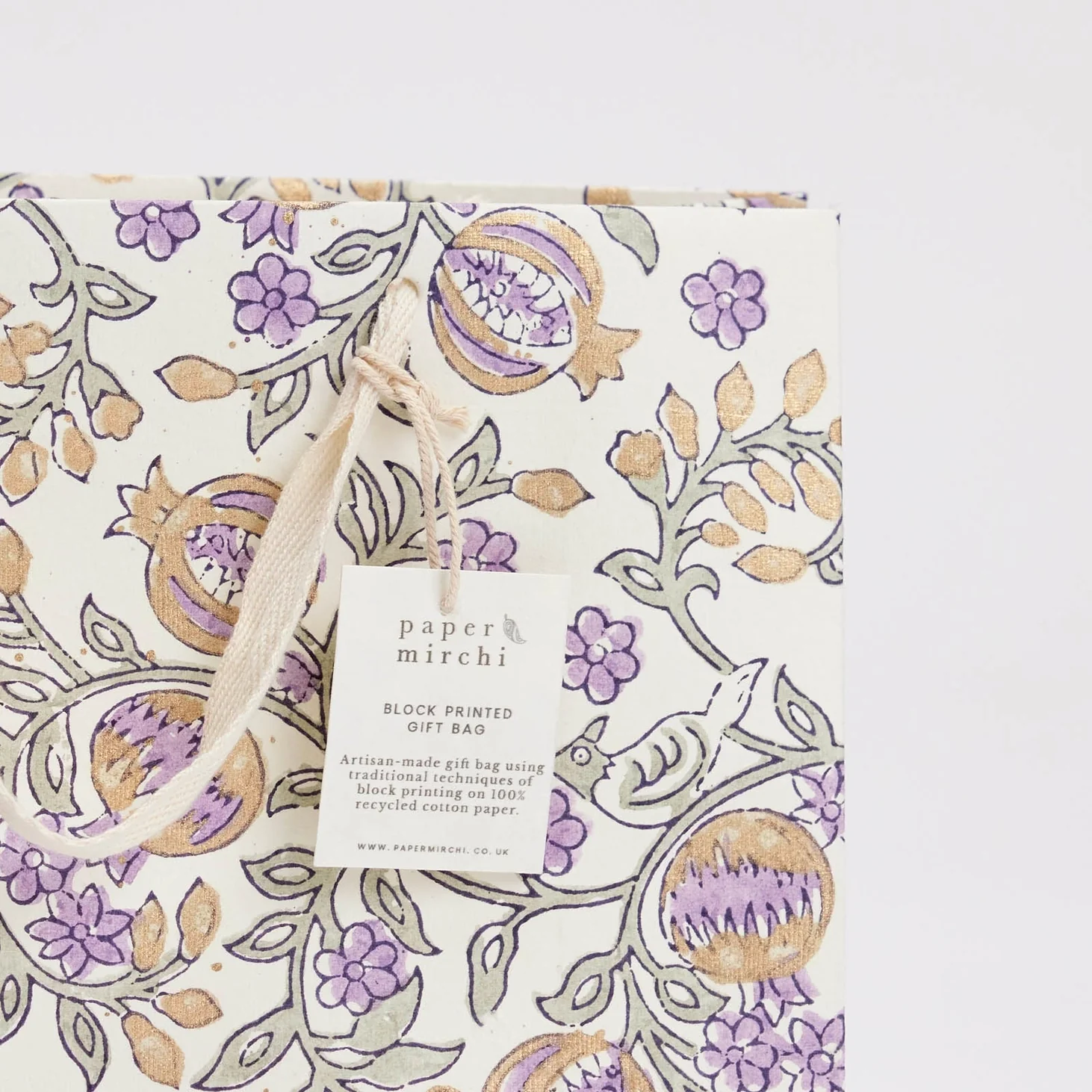 Hand Marbled Medium Gift Bags - Lavender - Image 6