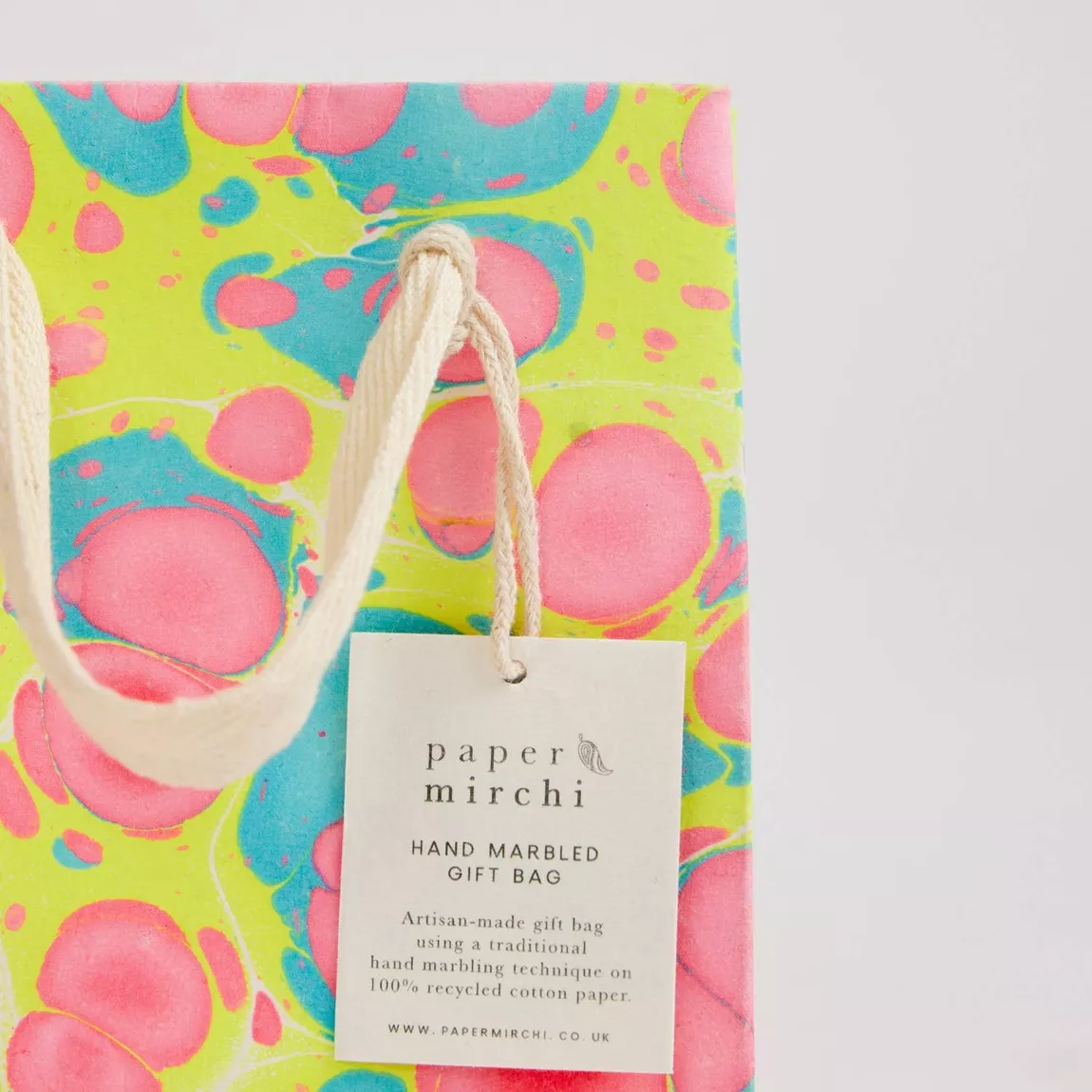 Hand Marbled Neon Small Gift Bags - Image 3