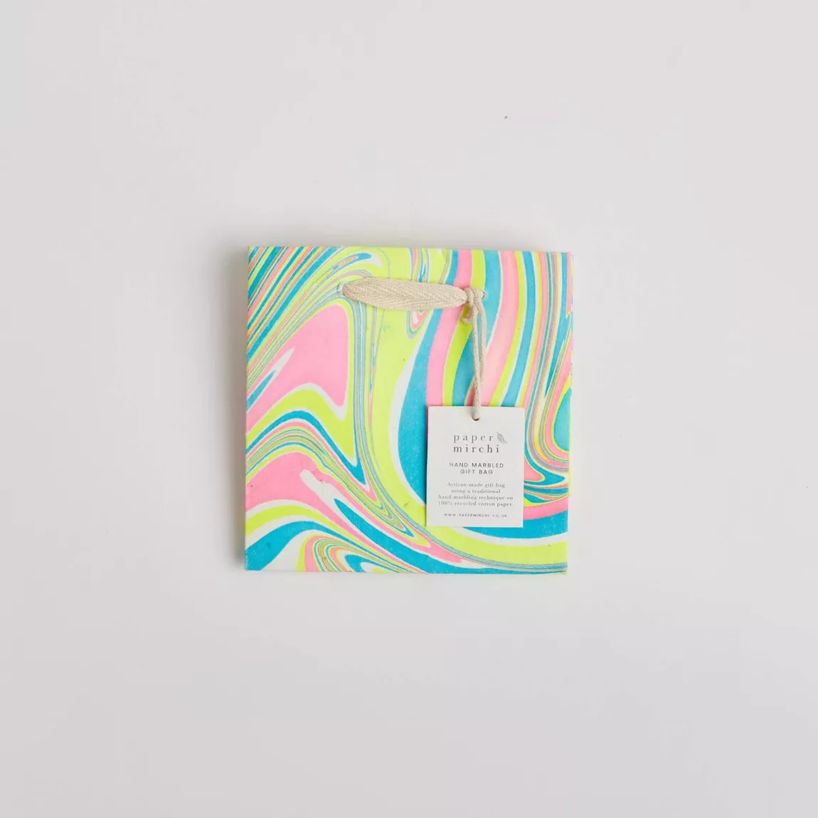 Hand Marbled Neon Small Gift Bags - Image 5