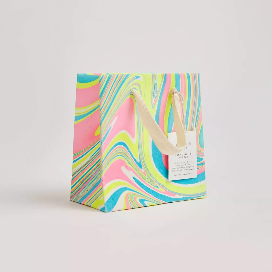 Hand Marbled Neon Small Gift Bags - Image 6
