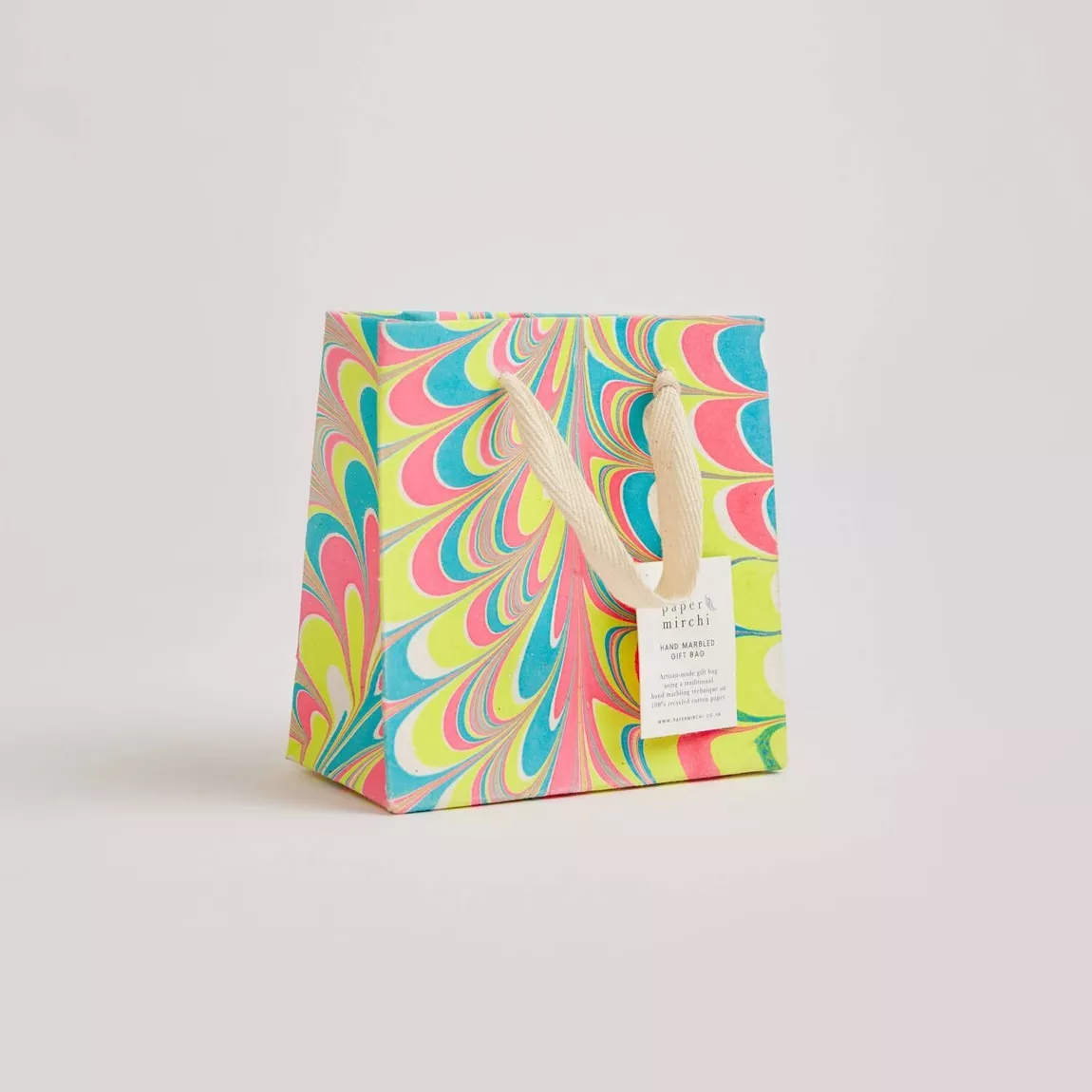 Hand Marbled Neon Small Gift Bags - Image 7