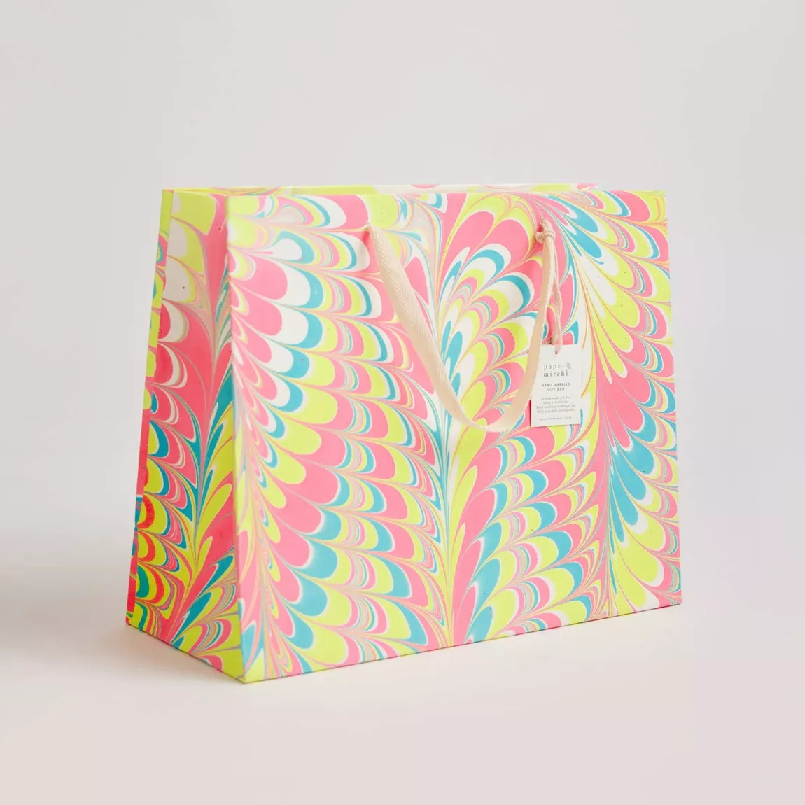 Hand Marbled Neon Large Gift Bags - Image 5