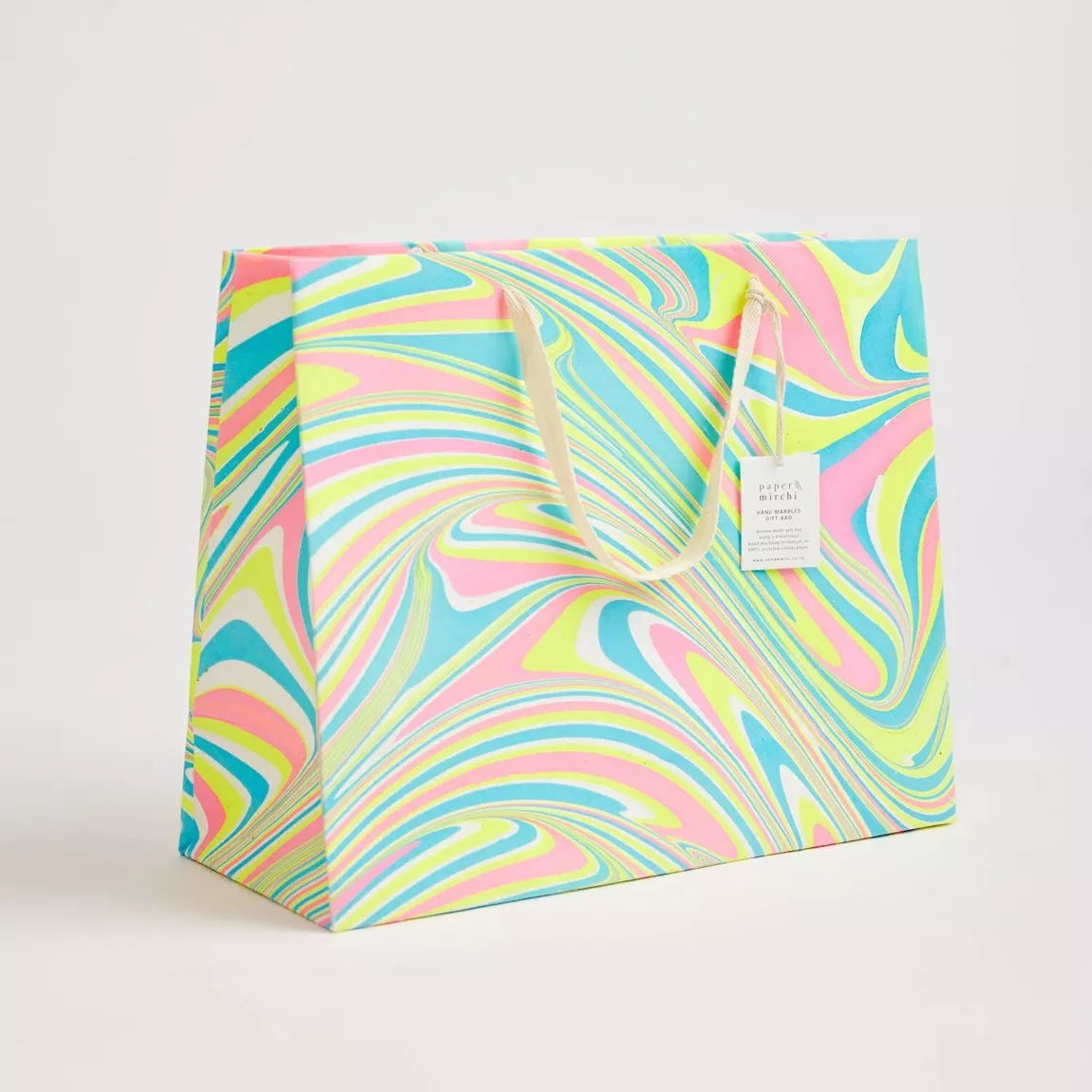 Hand Marbled Neon Large Gift Bags - Image 7