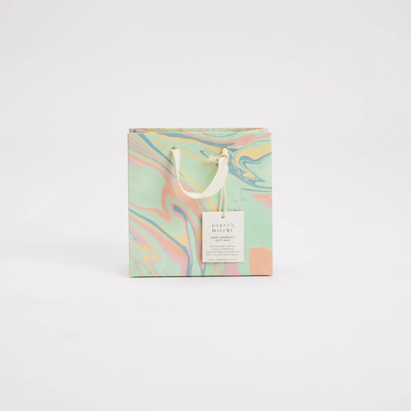 Hand Marbled Small Gift Bags - Bouquet Design - Image 3