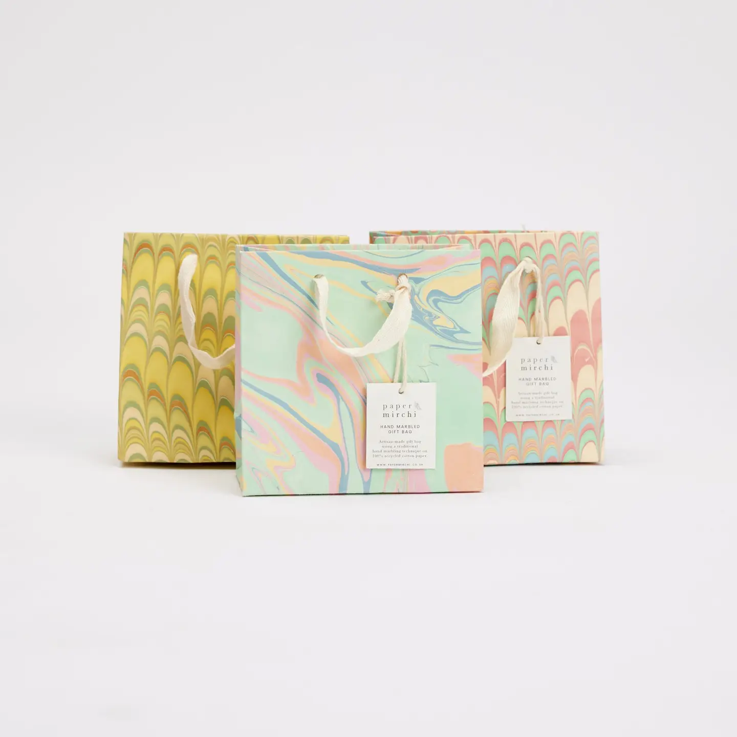 Hand Marbled Small Gift Bags - Bouquet Design - Image 4