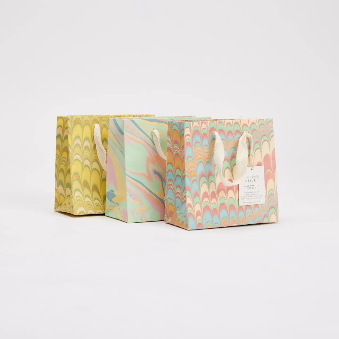 Hand Marbled Small Gift Bags - Bouquet Design - Image 5