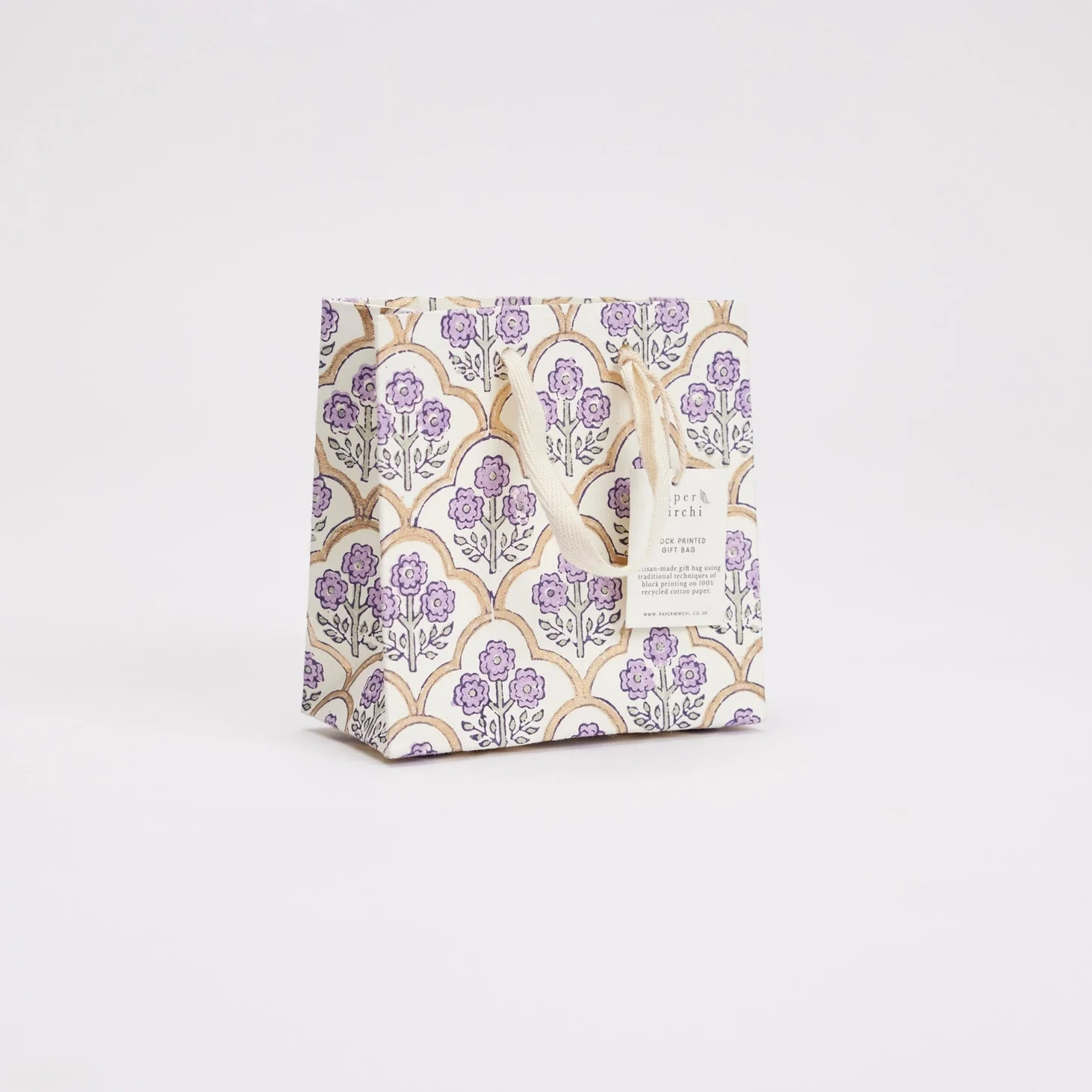 Hand Marbled Small Gift Bags - Lavender - Image 3