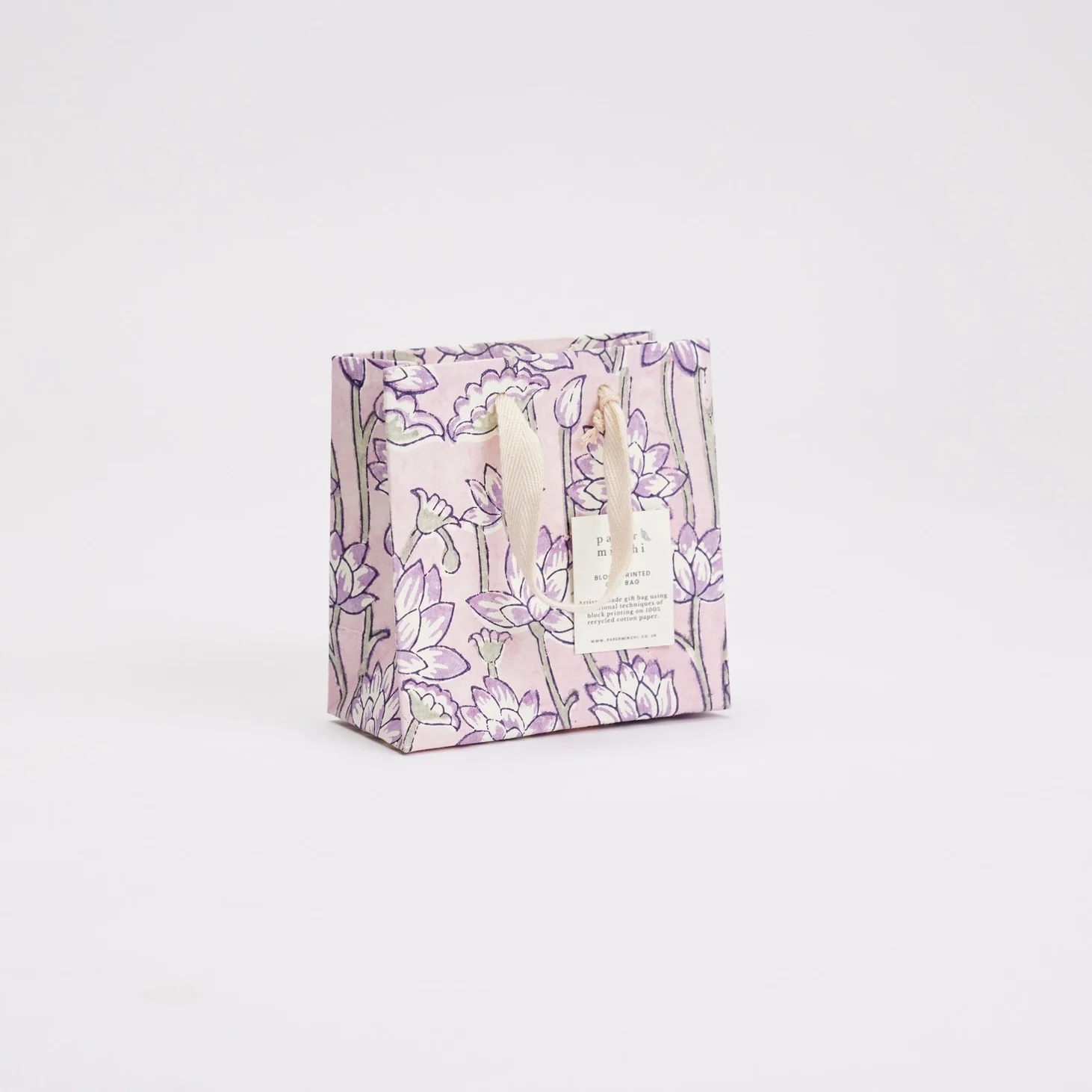 Hand Marbled Small Gift Bags - Lavender - Image 5