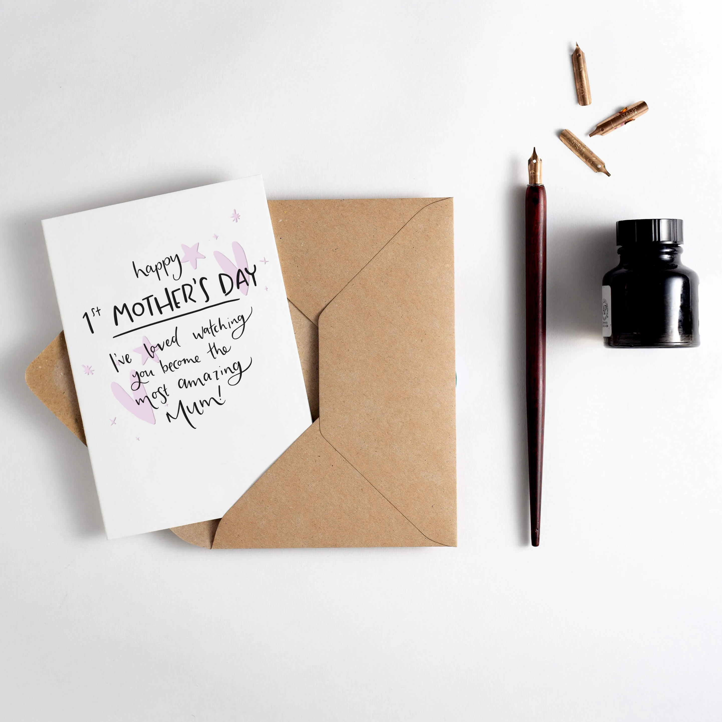 Happy 1st Mother's Day Amazing Mum Letterpress Card