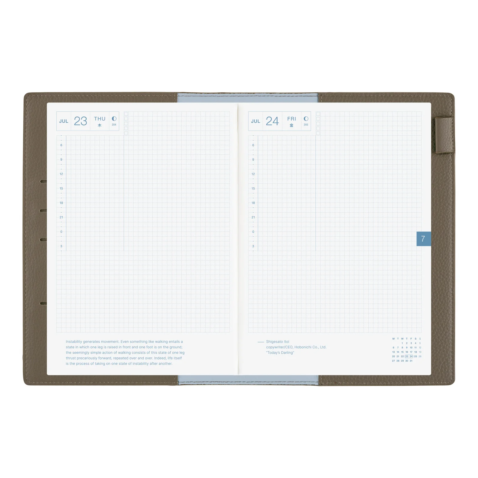 Hobonichi A5 Cover - Taut (Gray & Light Blue) - Image 3