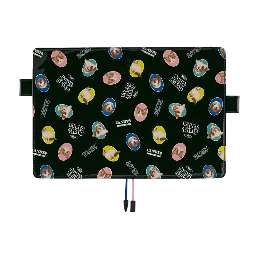Hobonichi A5 Cover - Candy Stripper: Random Dog & Cat (Black) - Image 5