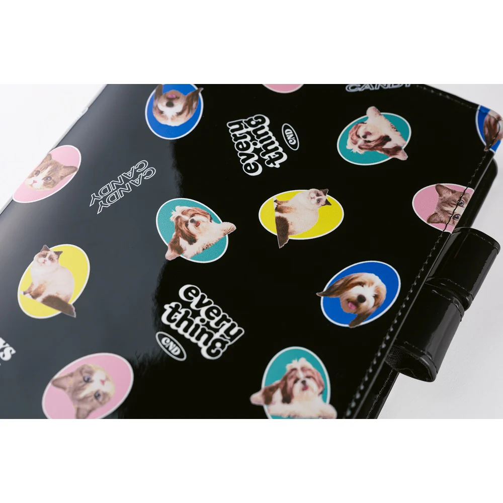 Hobonichi A5 Cover - Candy Stripper: Random Dog & Cat (Black) - Image 8