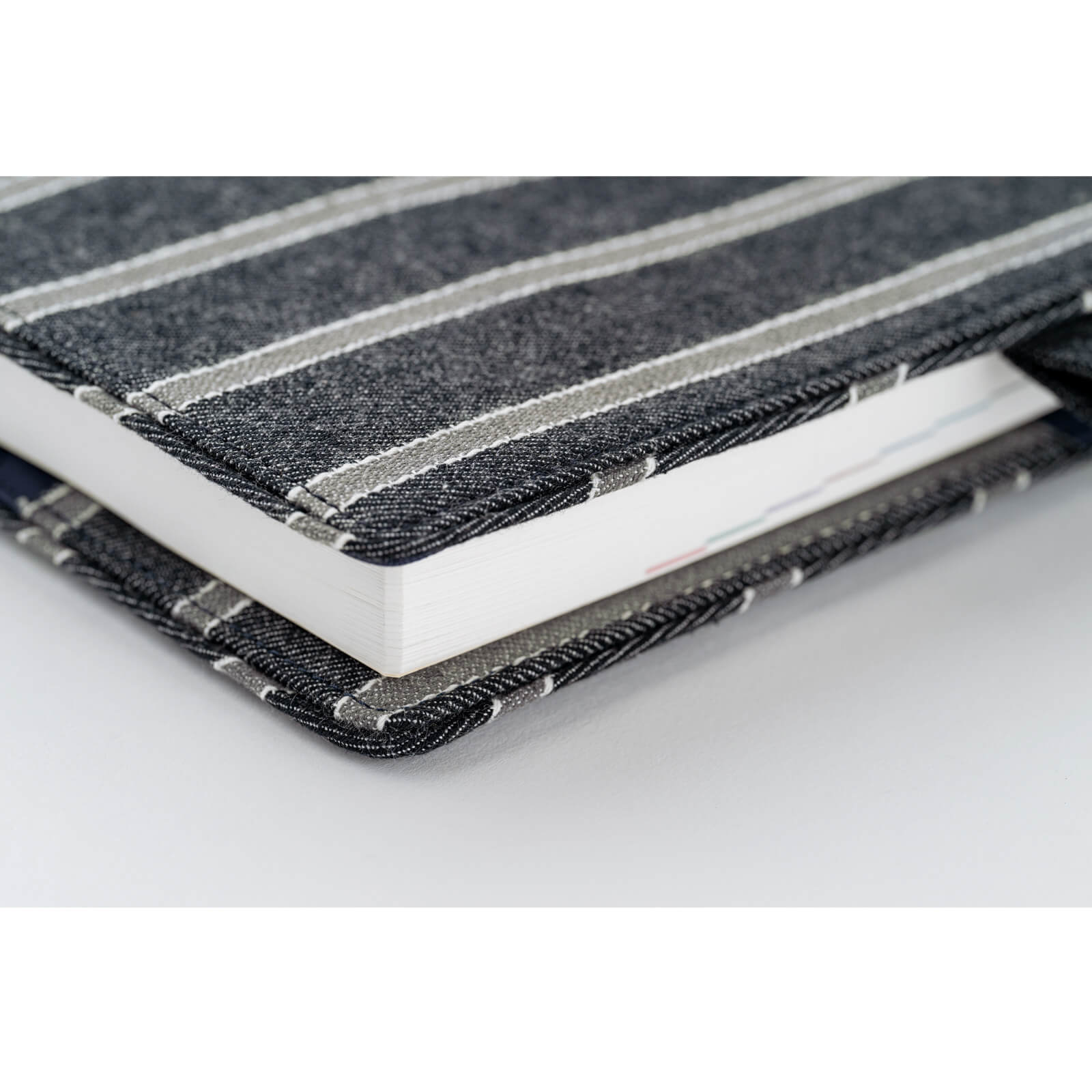 Hobonichi Techo A5 Cousin Cover - Lined Fabric Twill (Navy x Gray) - Image 5