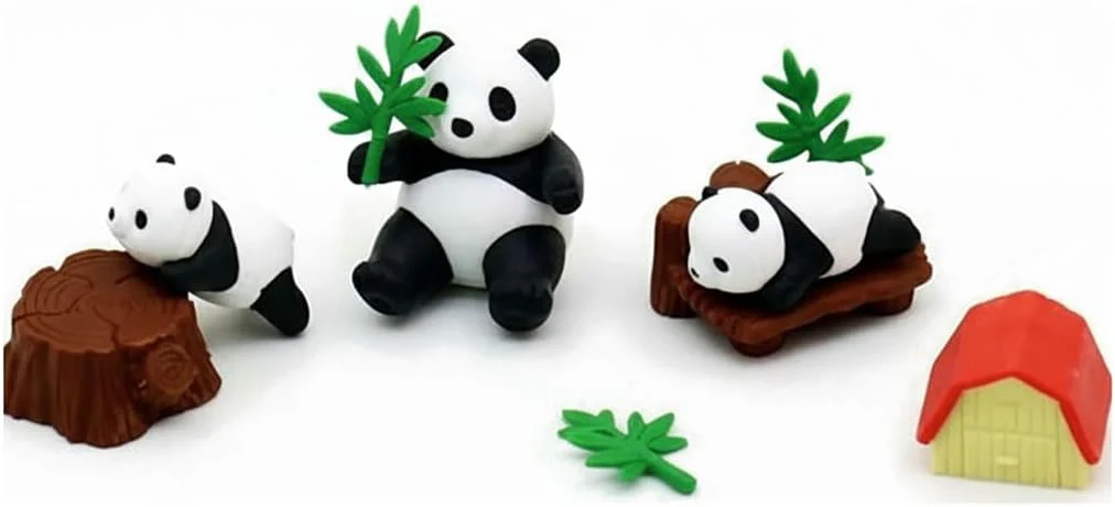 Iwako Puzzle Erasers - Pandas Set - Image 3