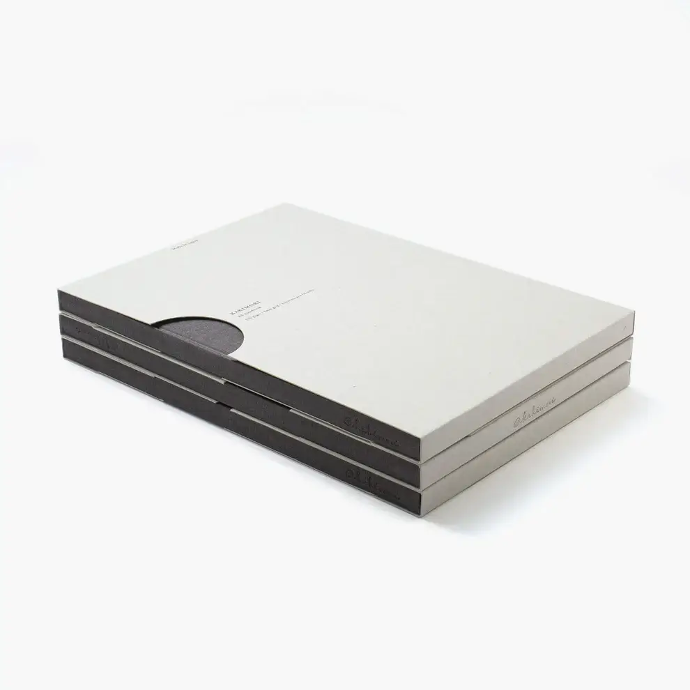 Kakimori A5 Clothbound Hardback Grid Notebook Beige - Image 7
