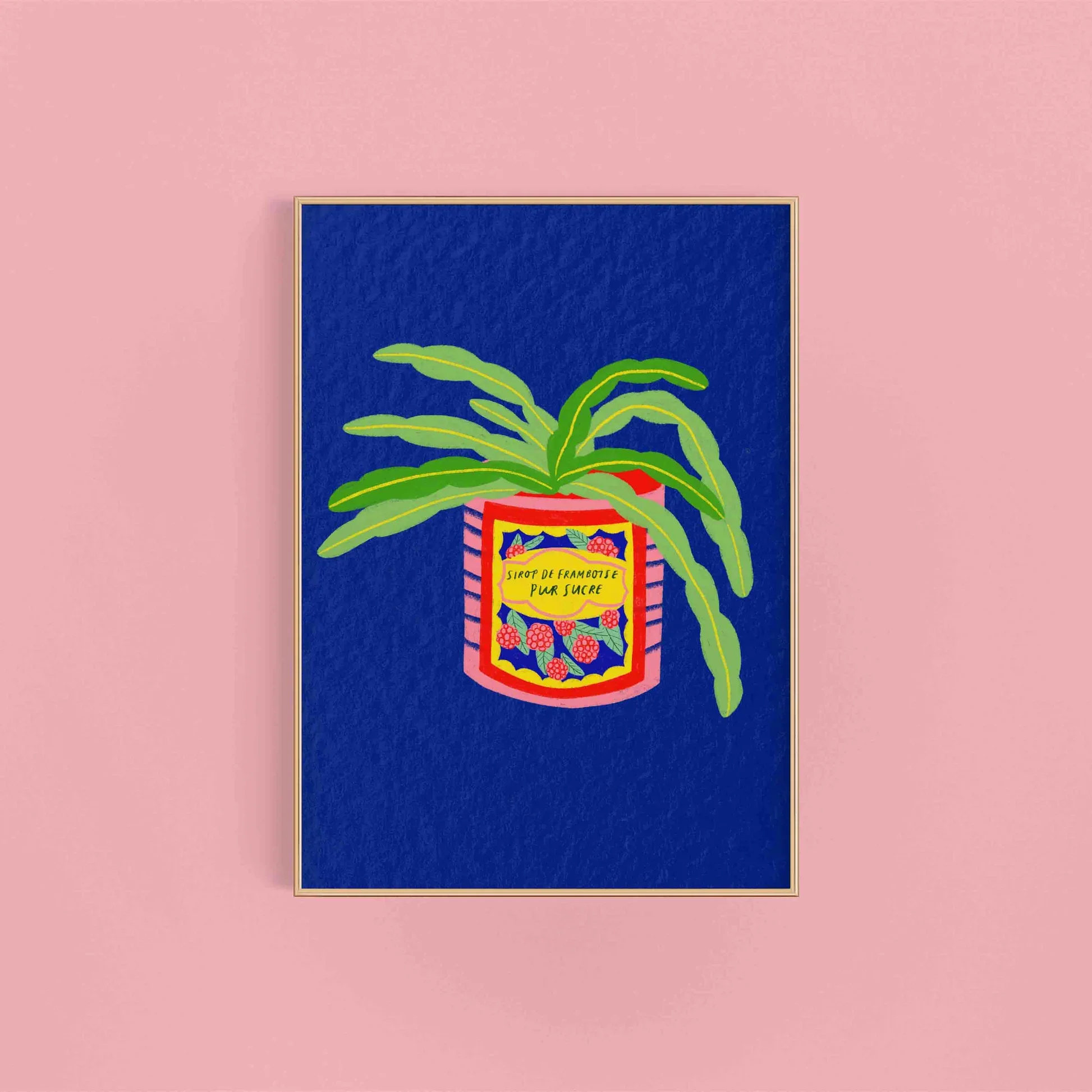 Kerrie Illustrates Cacti Plant & Vintage Framboise Tin Colourful Art Print