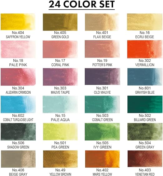 Kuretake Gansai Tambi Watercolour 24 Colour Art Nouveau Paint Set - Image 3