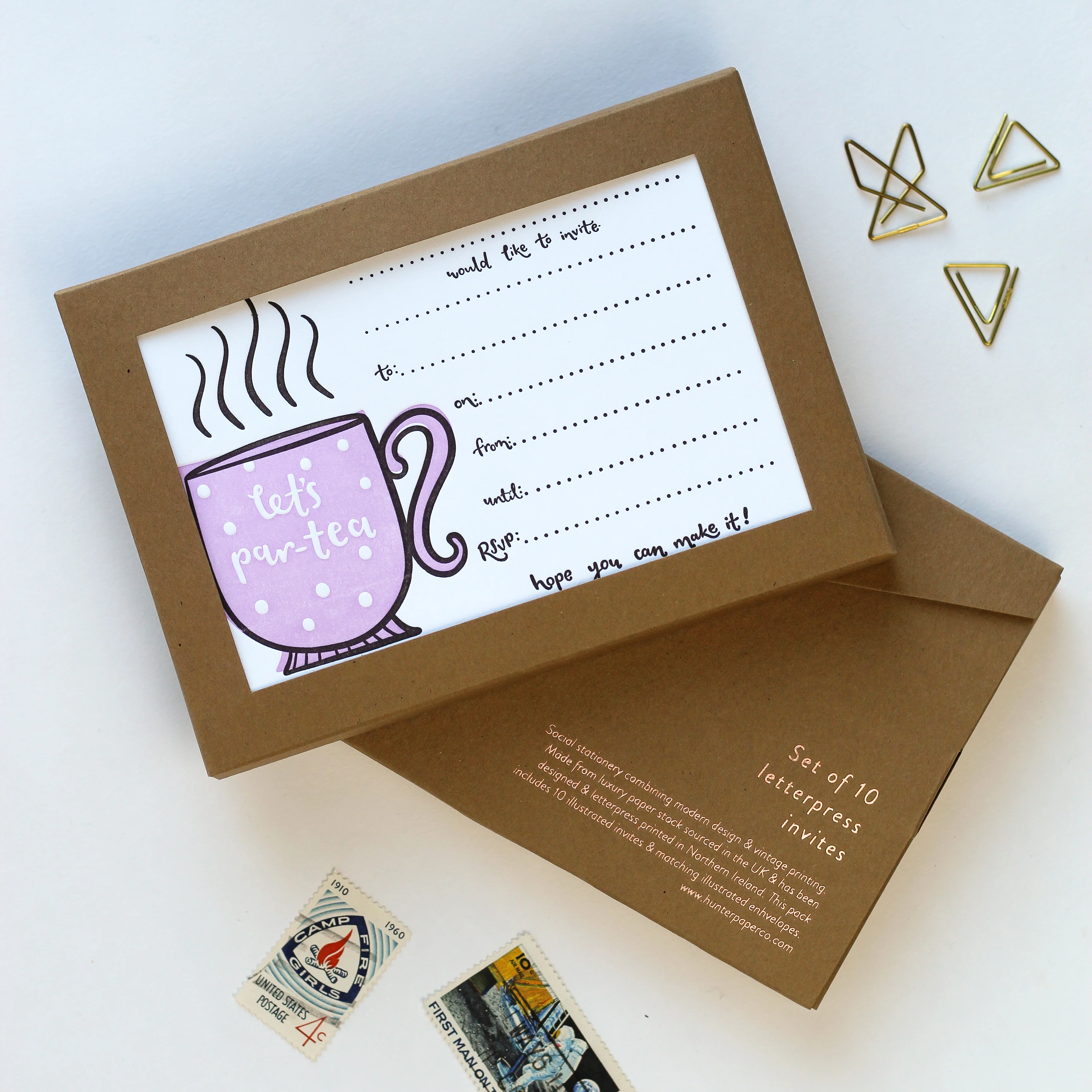 Let's Par-tea Set of 10 Invites