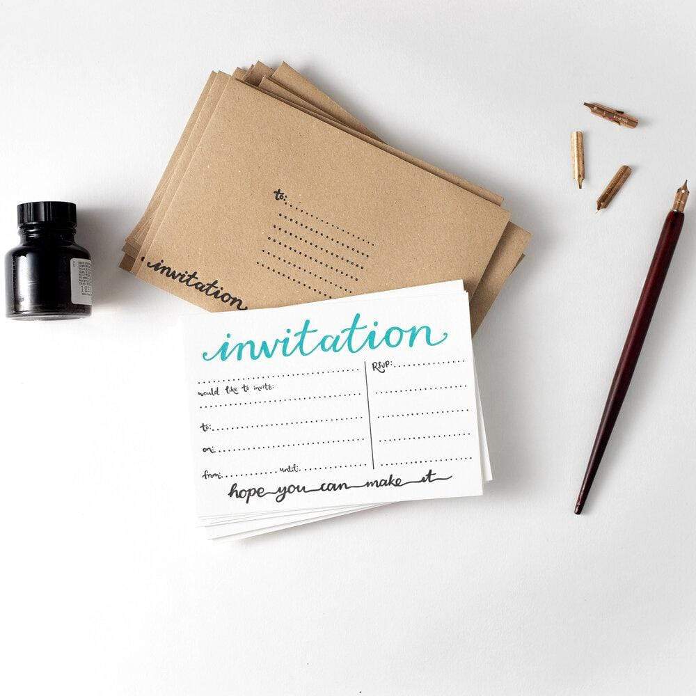 Invitation Letterpress Invite Set of 10 - Image 2