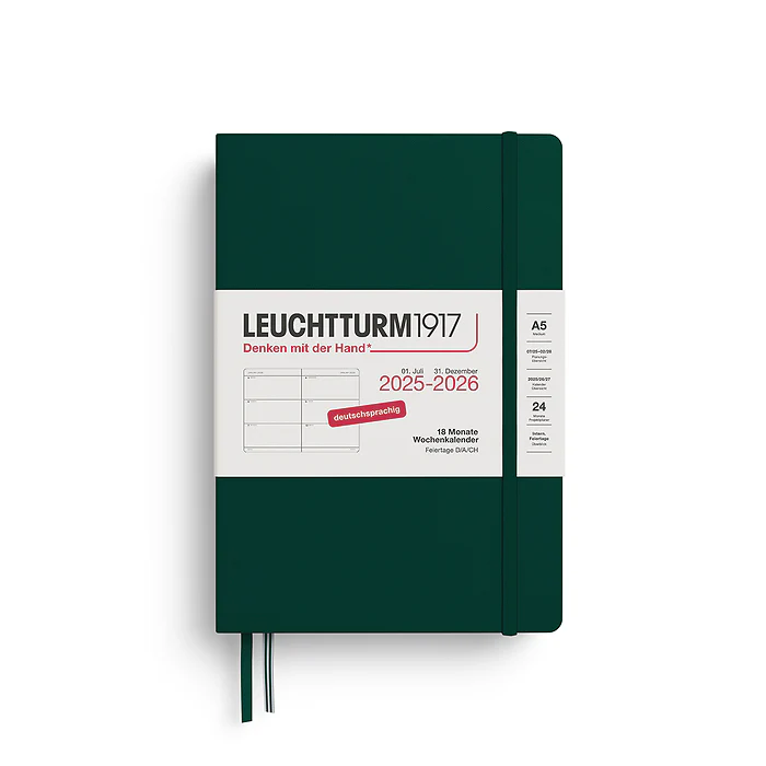 Leuchtturm 18 Month Hardcover Weekly Planner 2025-2026 A5