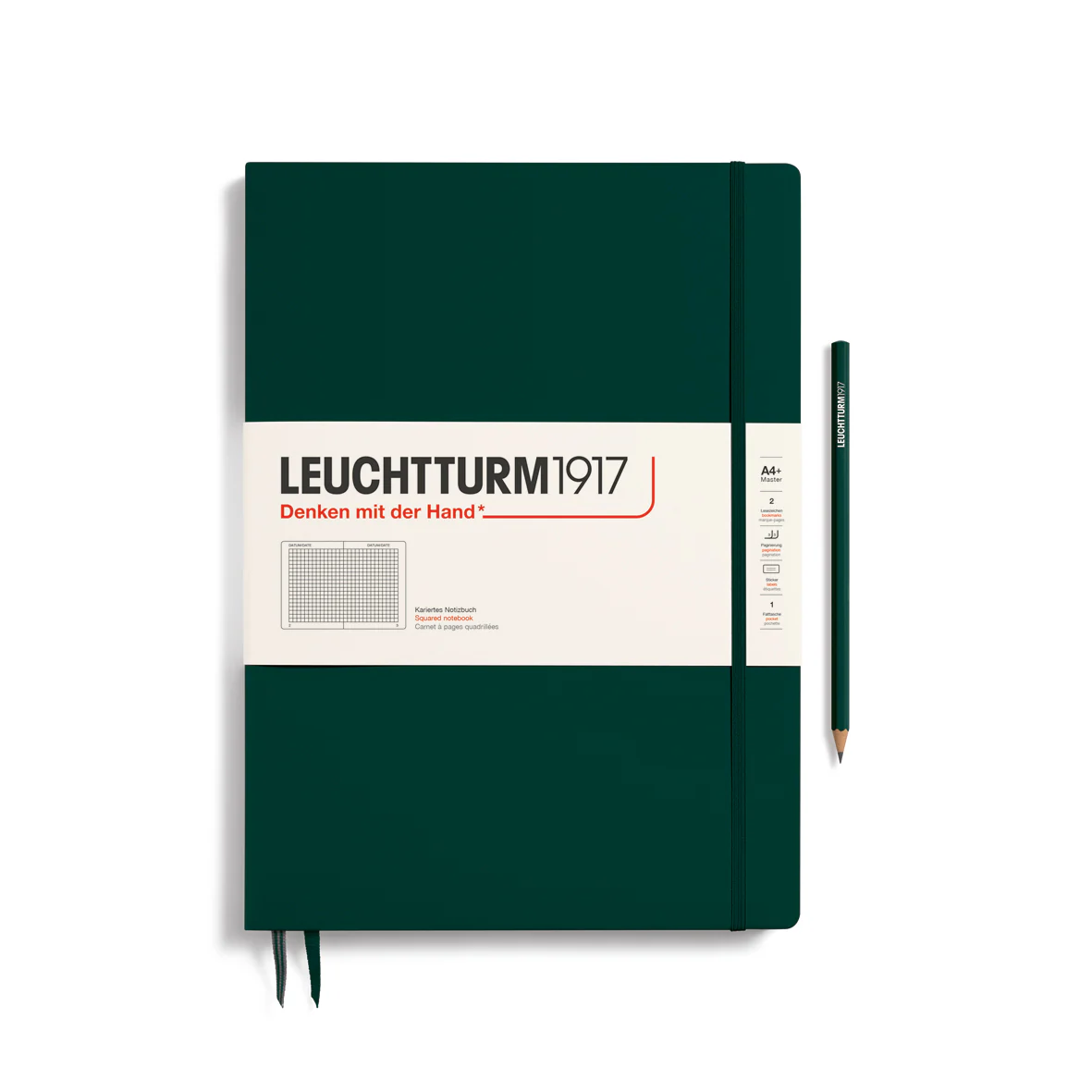Leuchtturm 1917 A4 Master Slim Hardcover Notebook Grid Various Colours - Image 2