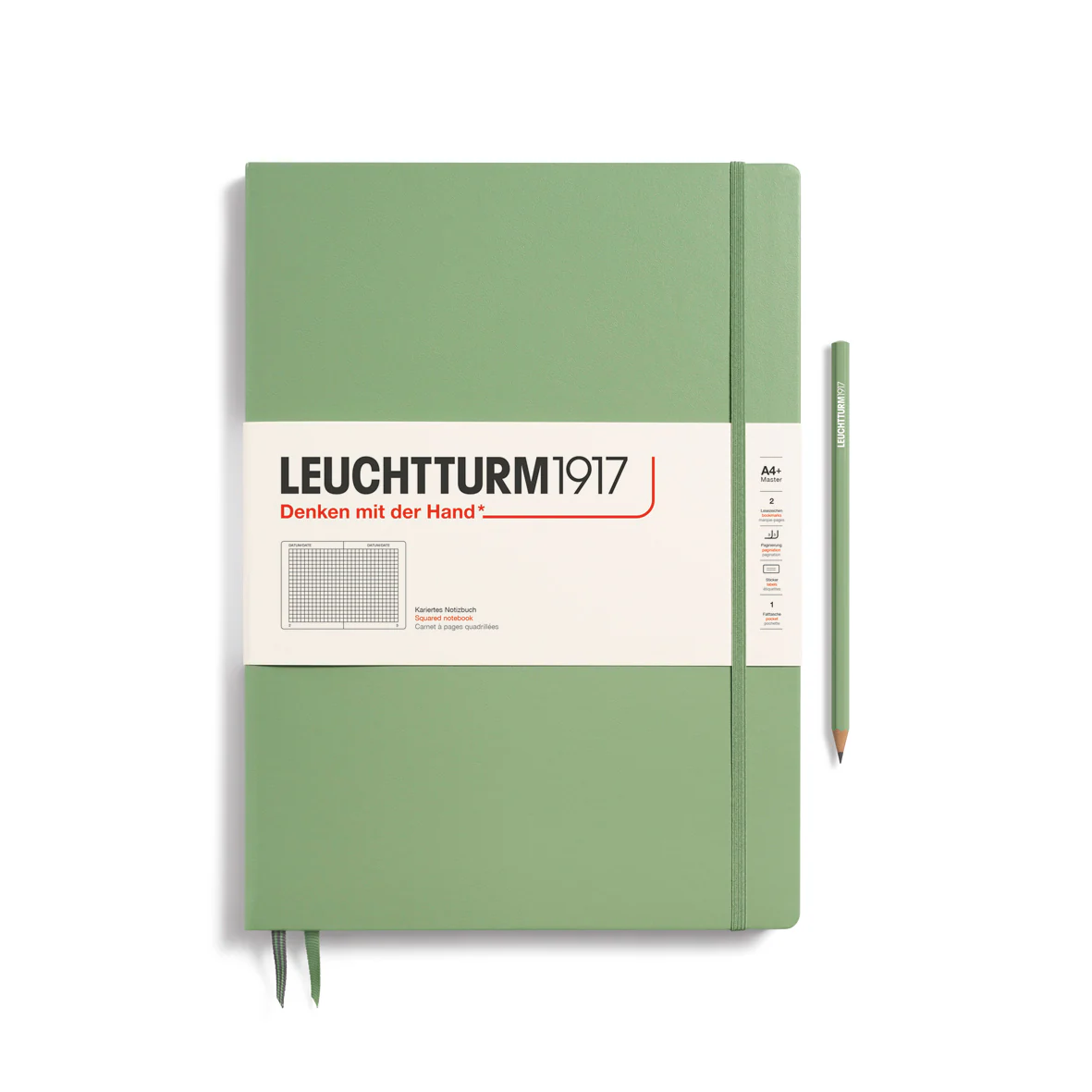Leuchtturm 1917 A4 Master Slim Hardcover Notebook Grid Various Colours - Image 4