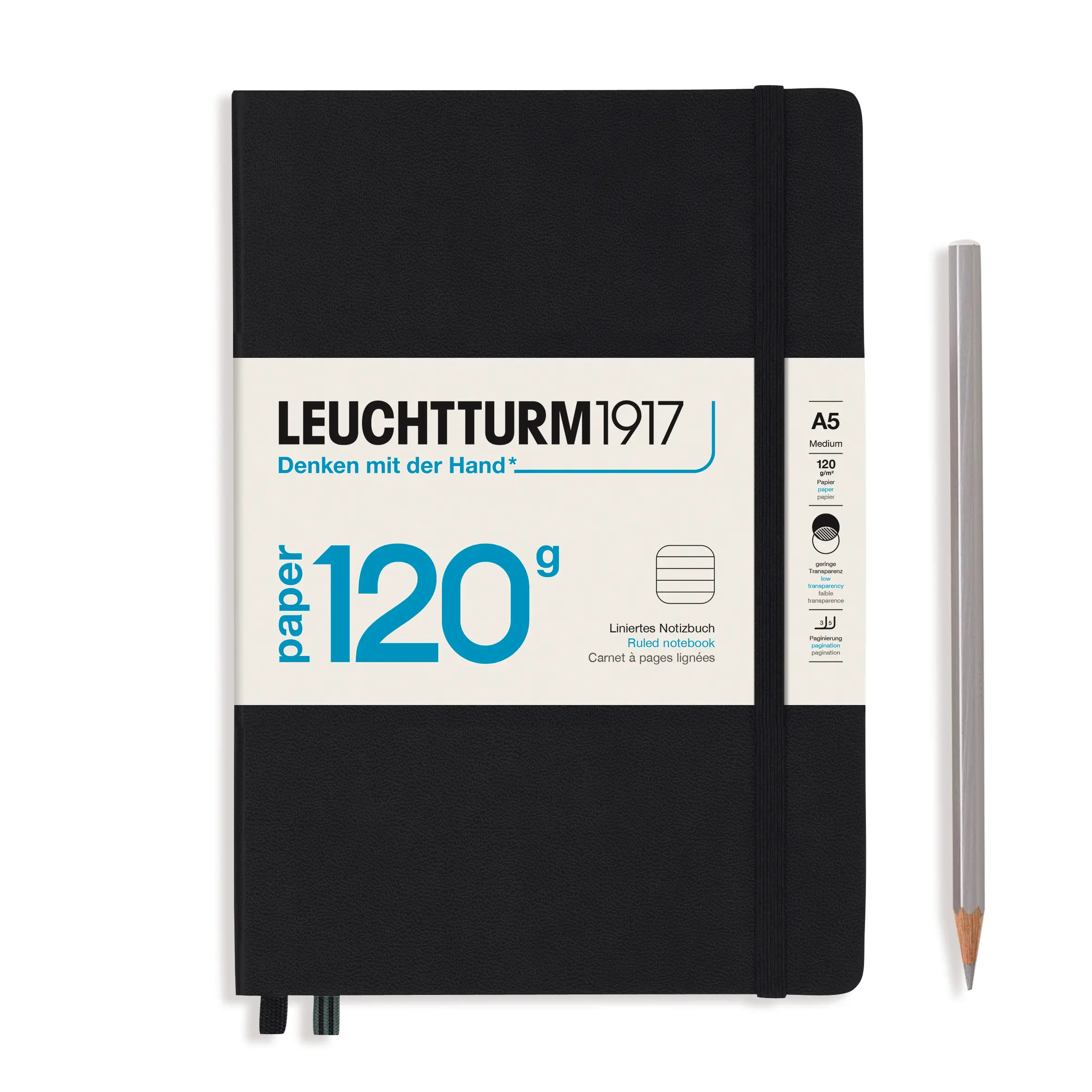 Leuchtturm 1917 A5 Hardcover Notebook 120gsm Lined - Image 4